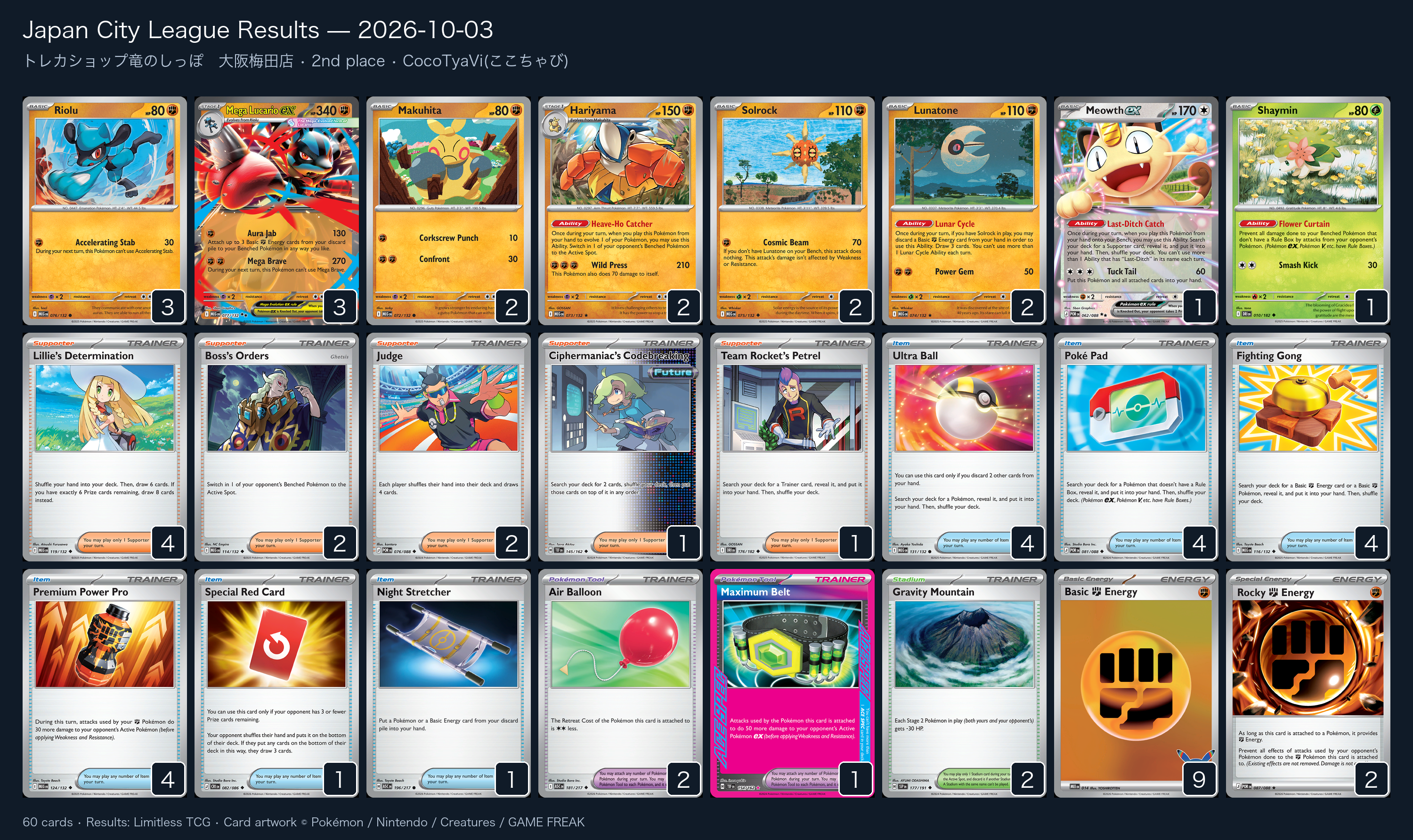 2nd place — CocoTyaVi(ここちゃび) decklist
