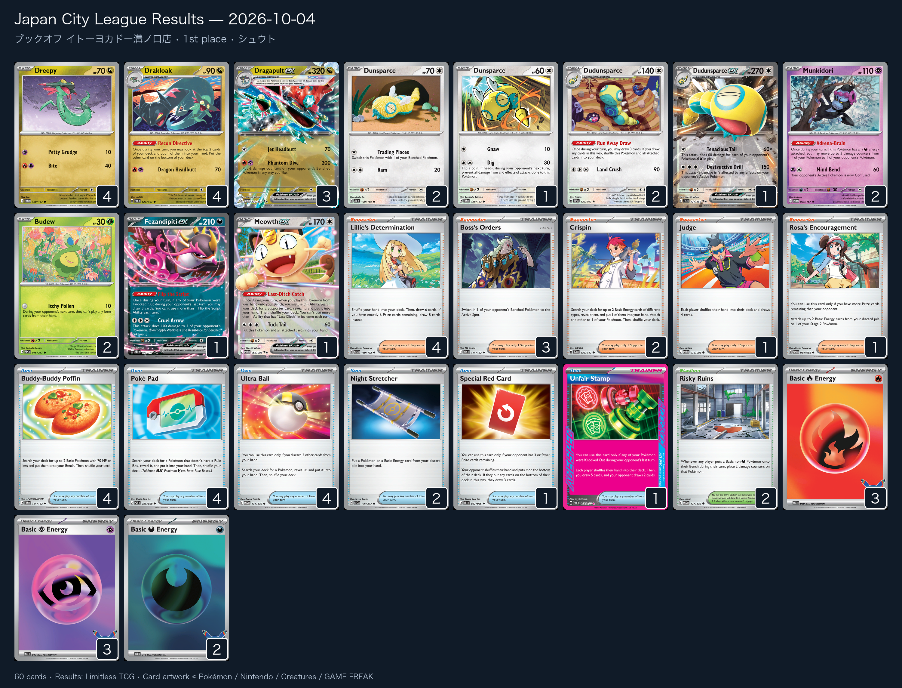 1st place — シュウト decklist