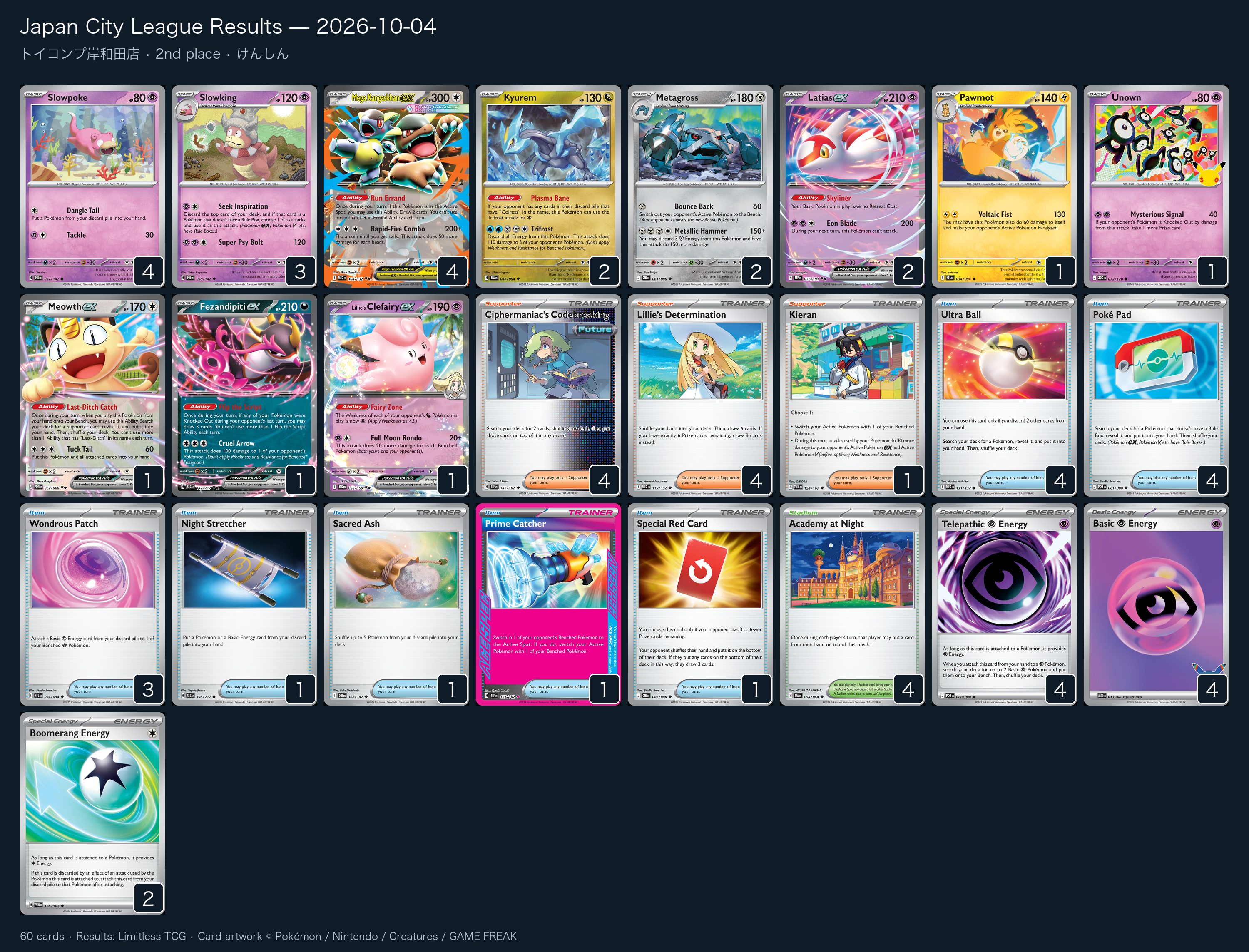 2nd place — けんしん decklist