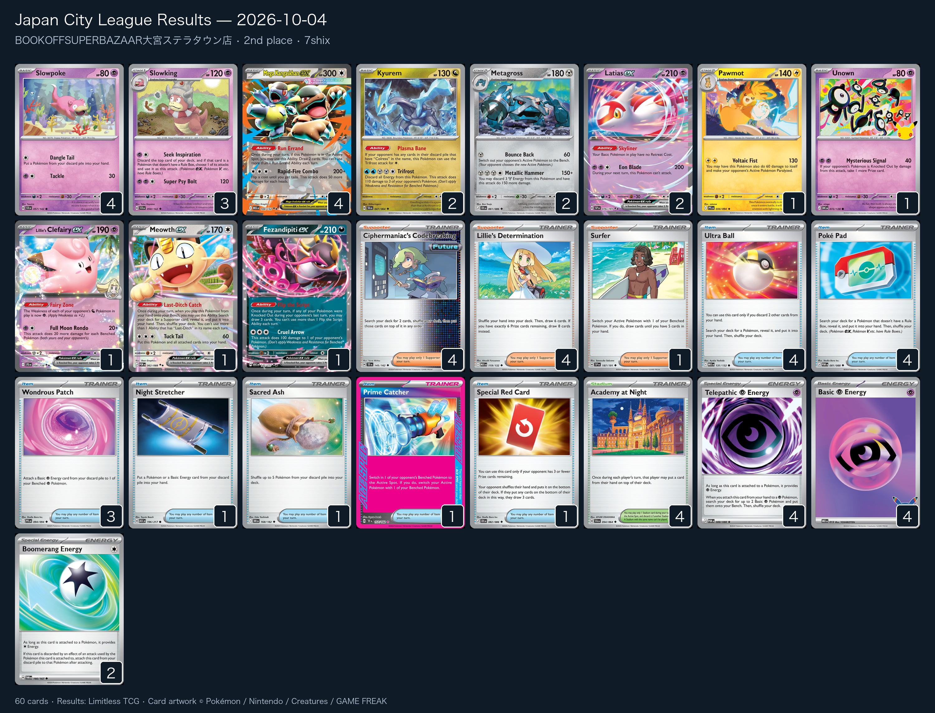 2nd place — 7shix decklist
