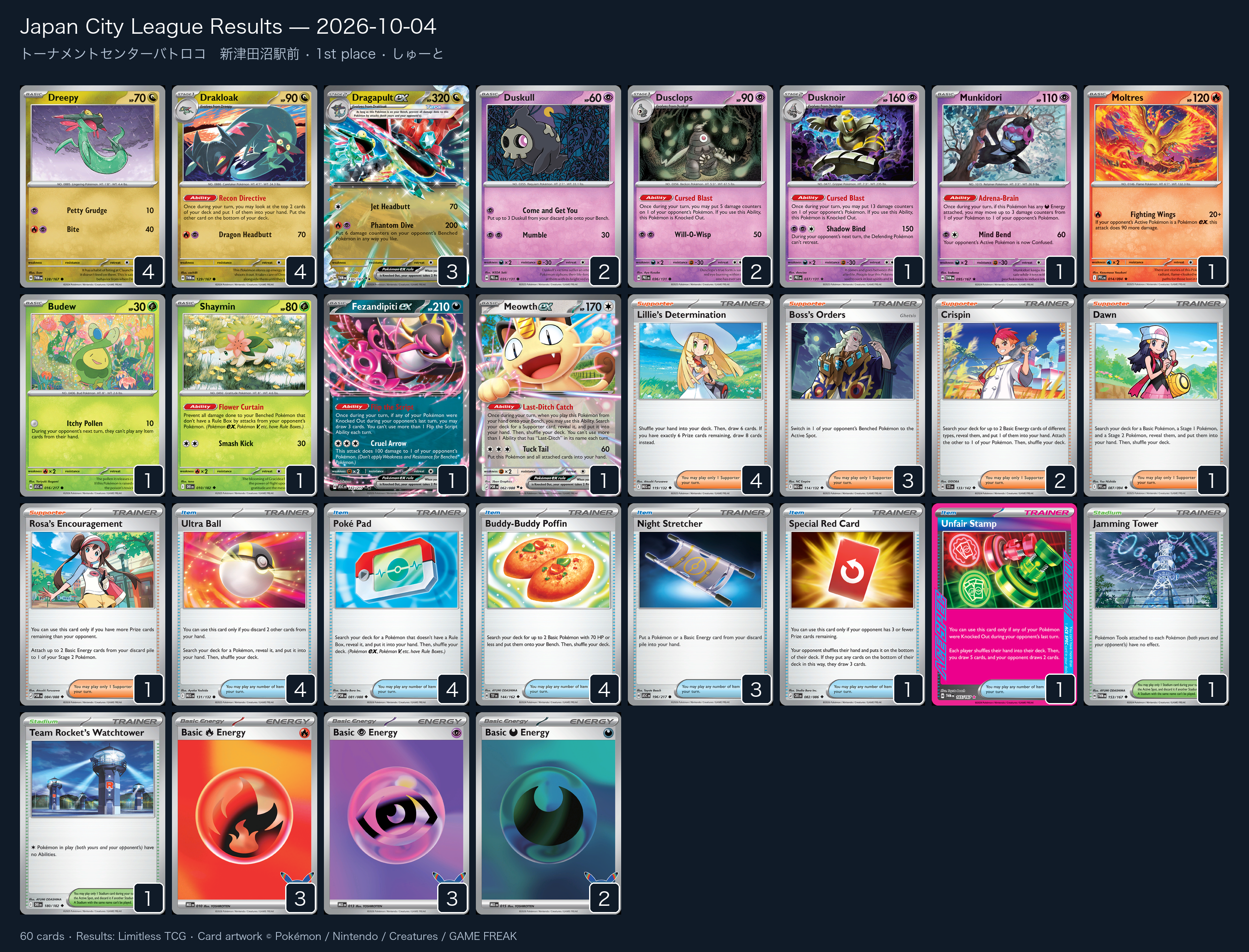 1st place — しゅーと decklist