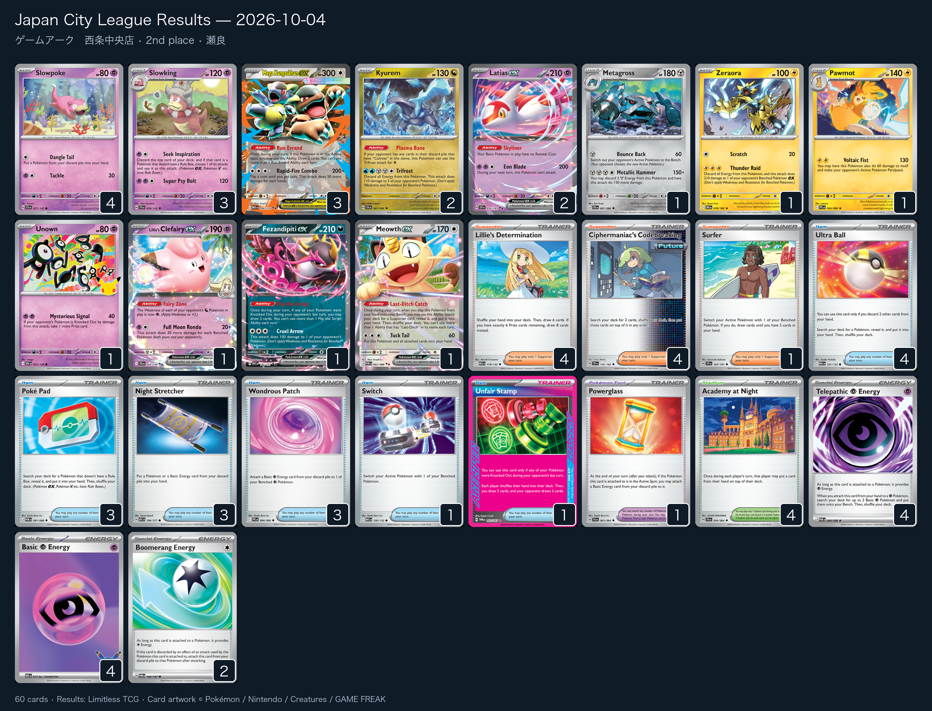 2nd place — 瀬良 decklist