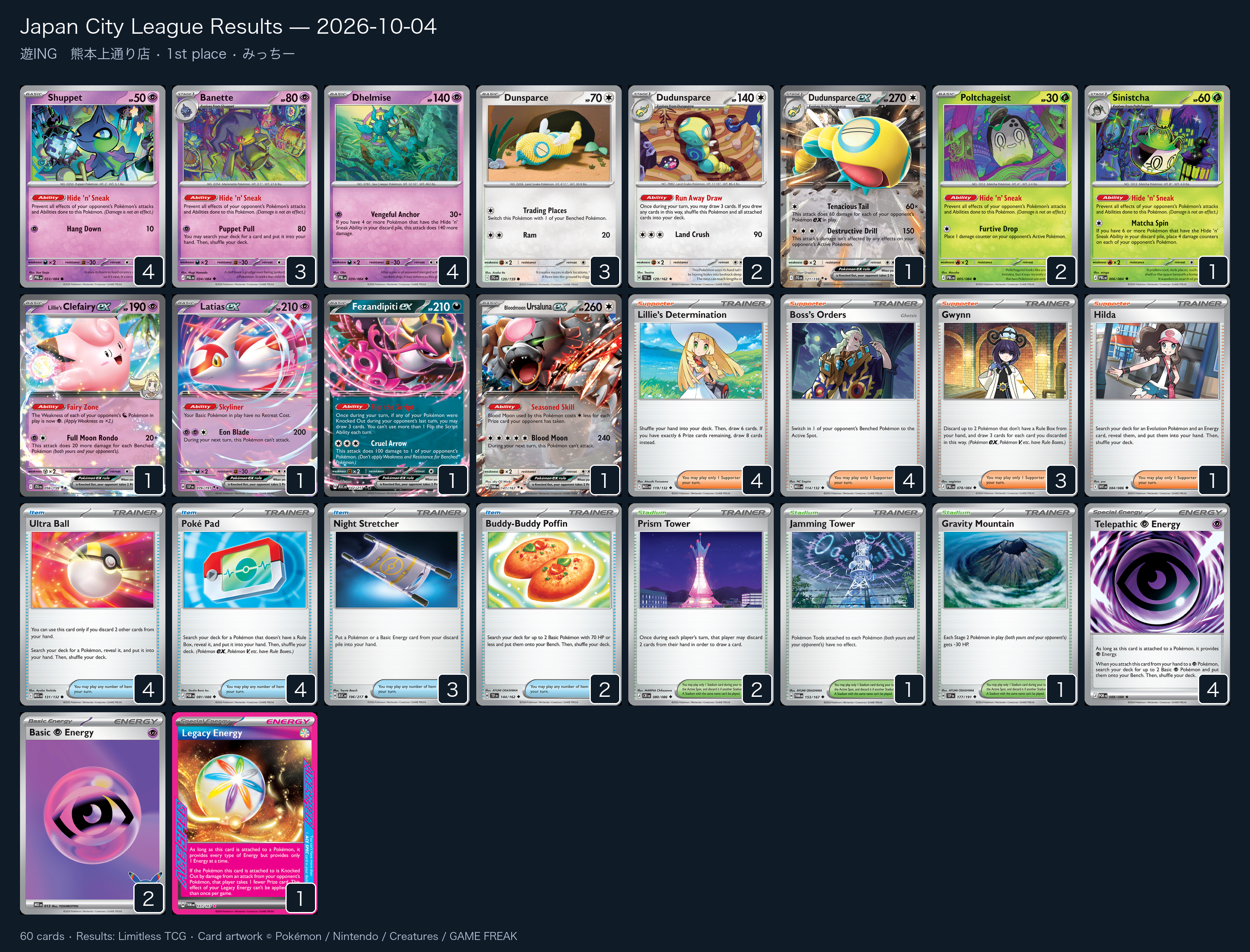 1st place — みっちー decklist
