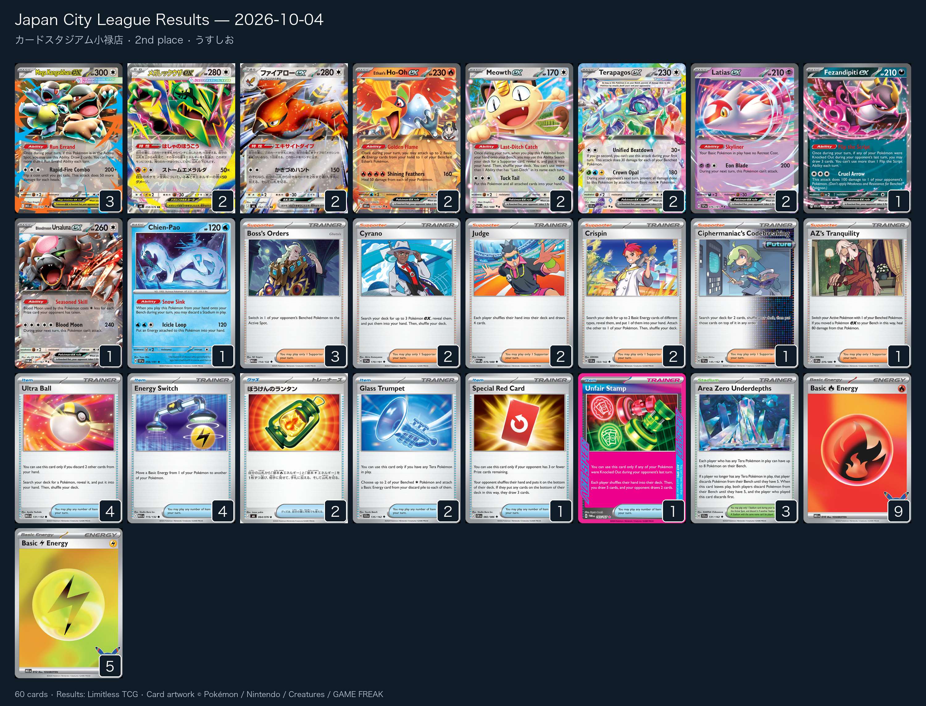 2nd place — うすしお decklist