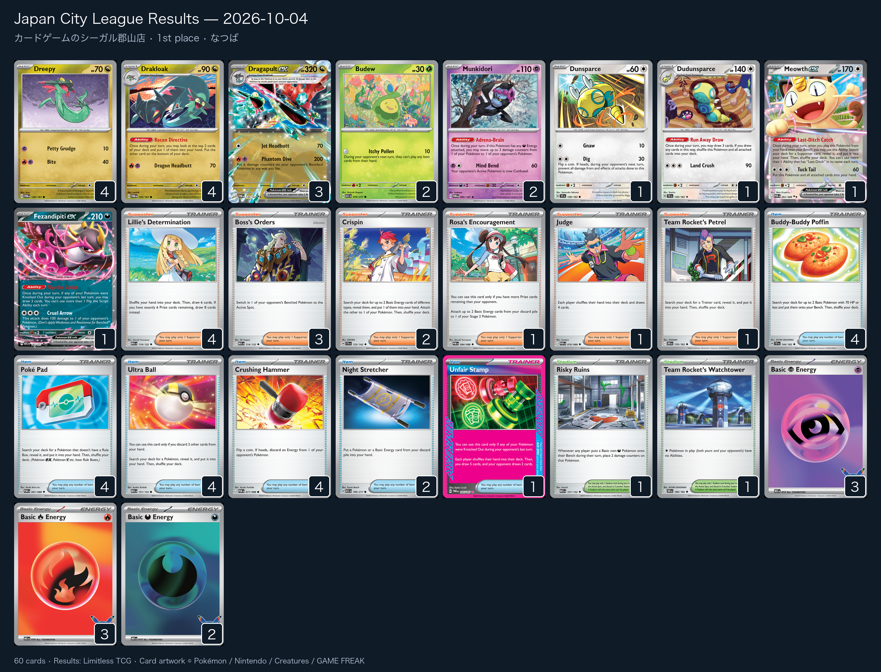 1st place — なつば decklist