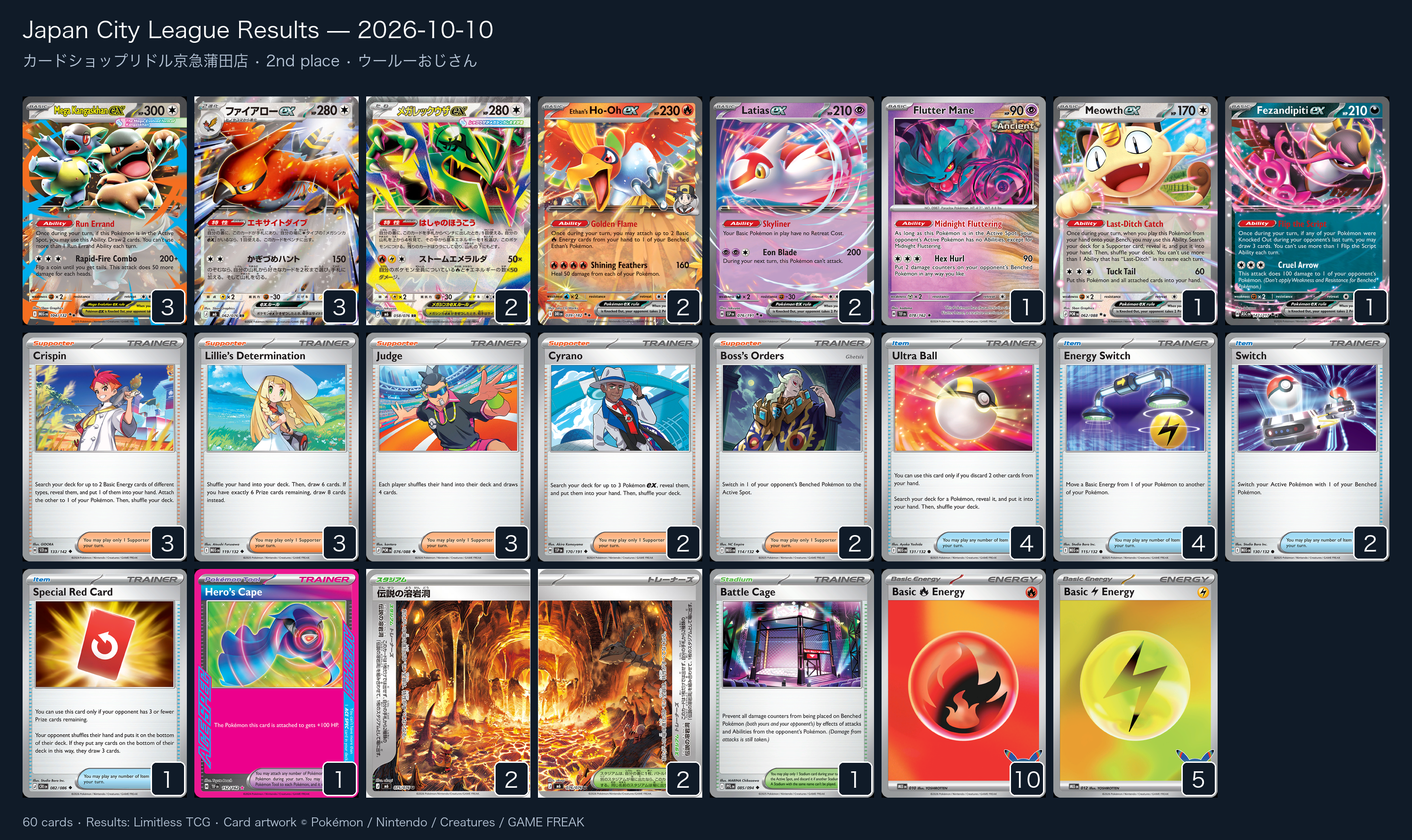 2nd place — ウールーおじさん decklist