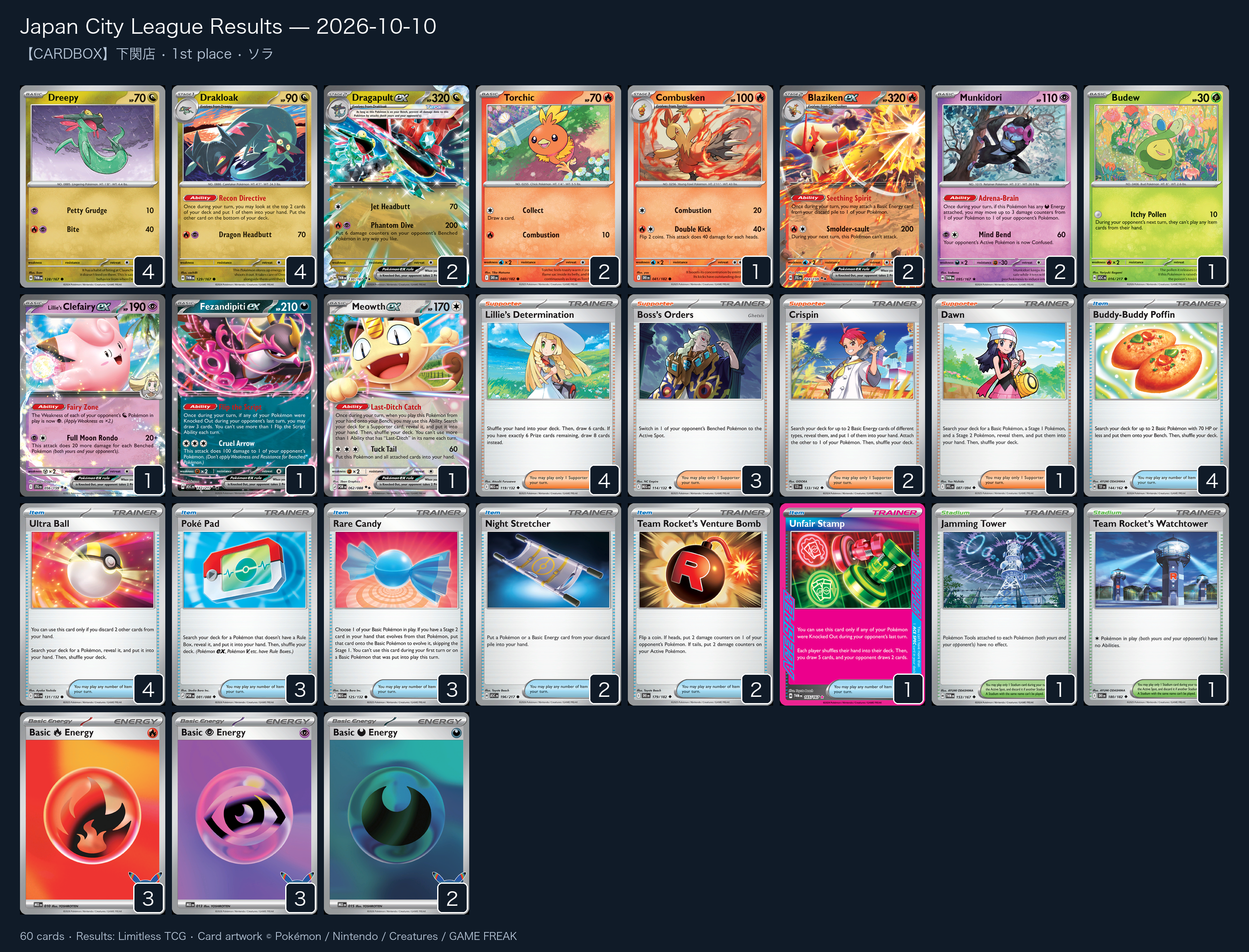 1st place — ソラ decklist