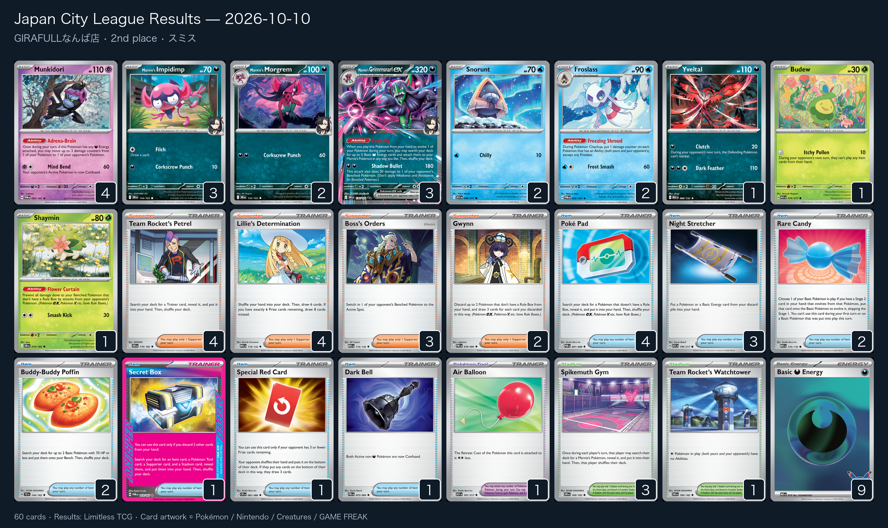 2nd place — スミス decklist