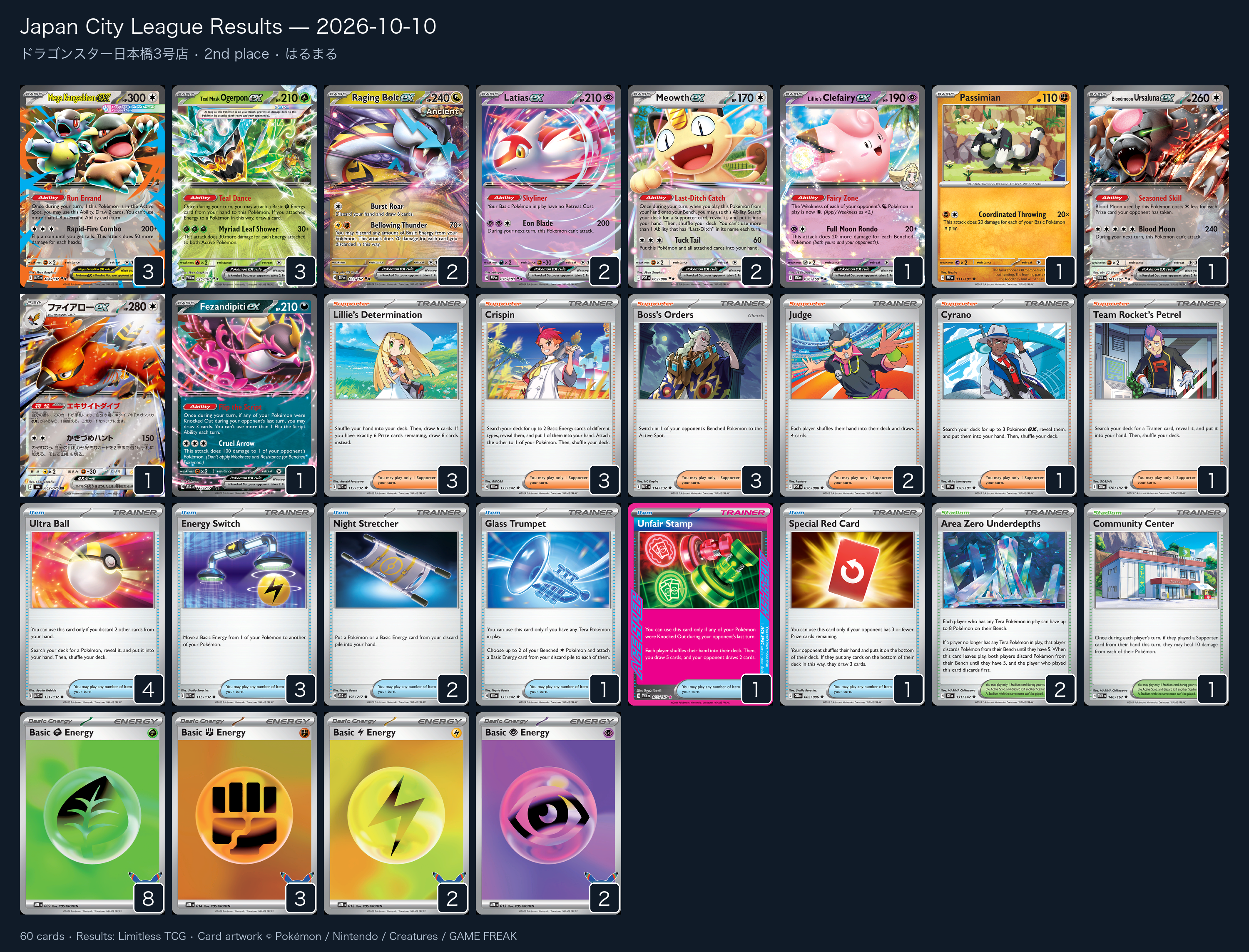 2nd place — はるまる decklist
