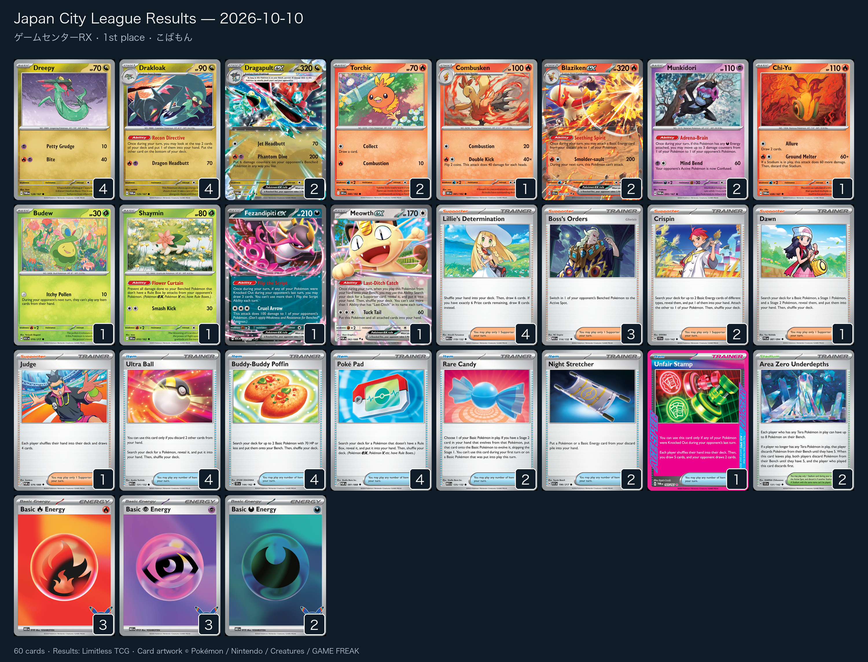 1st place — こばもん decklist