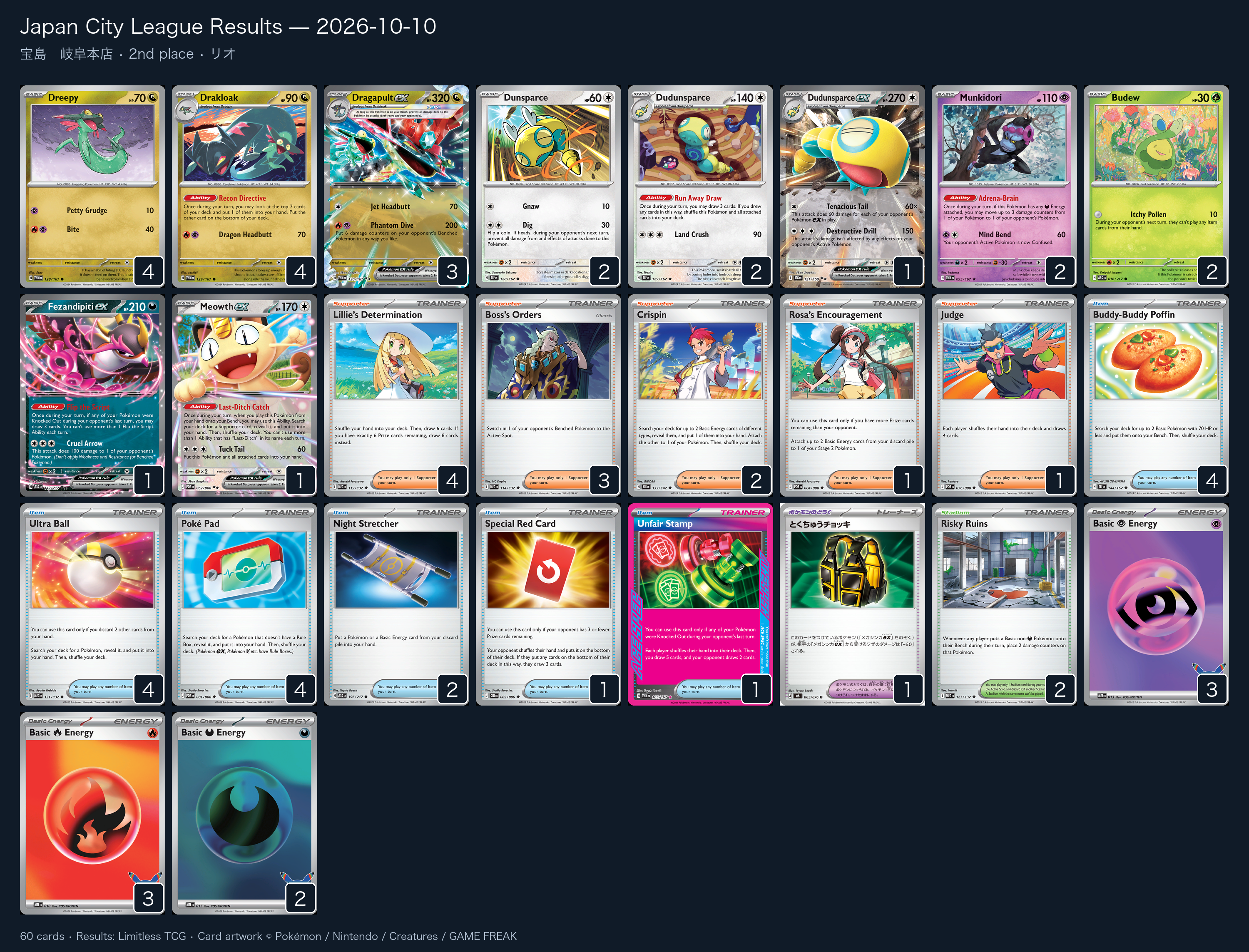 2nd place — リオ decklist