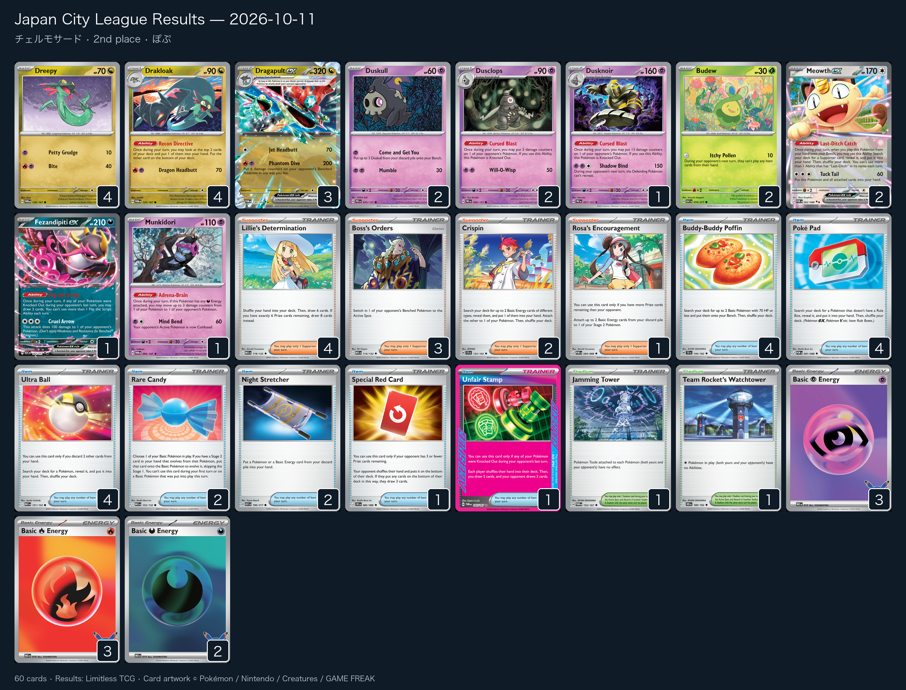 2nd place — ぽぷ decklist