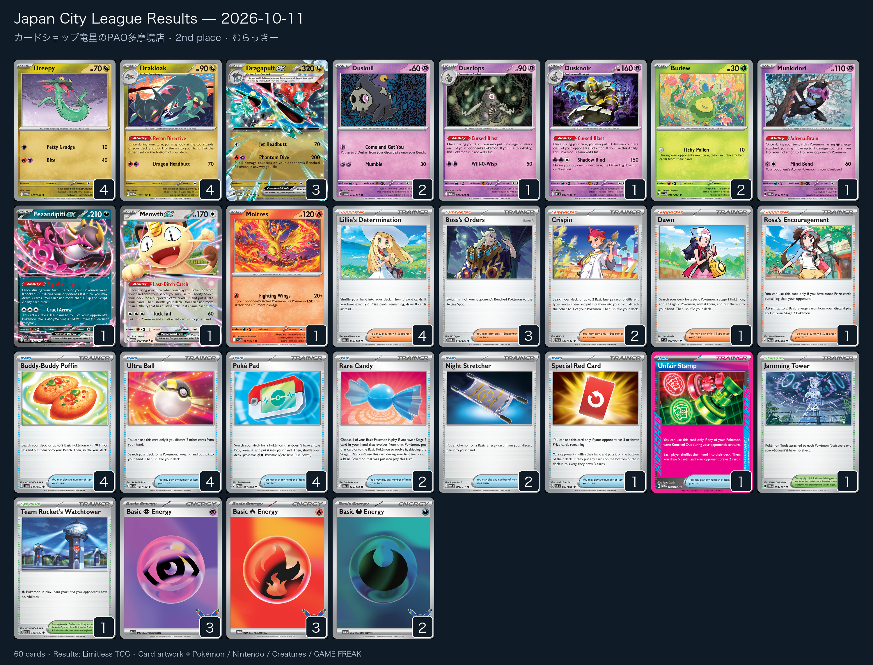 2nd place — むらっきー decklist