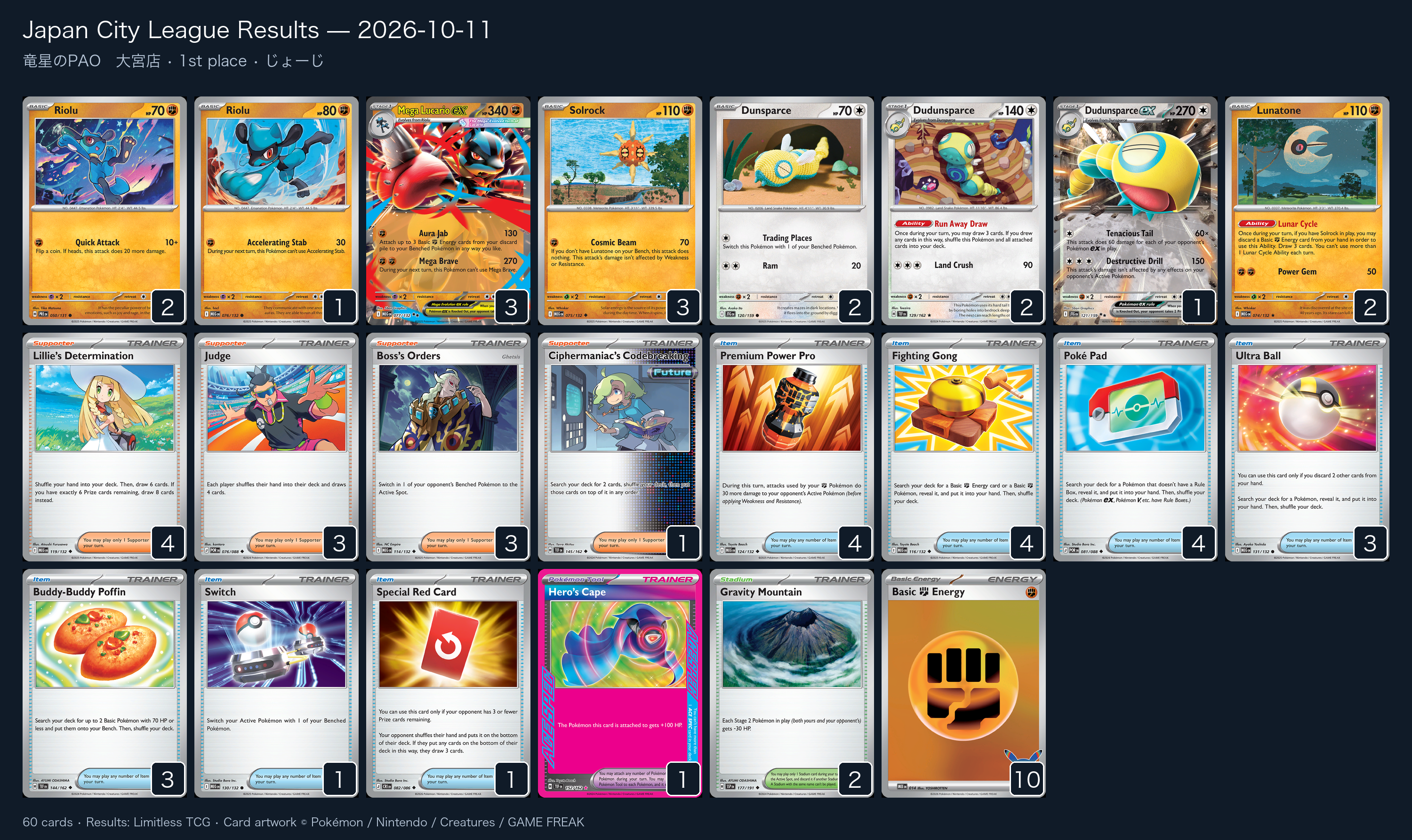 1st place — じょーじ decklist
