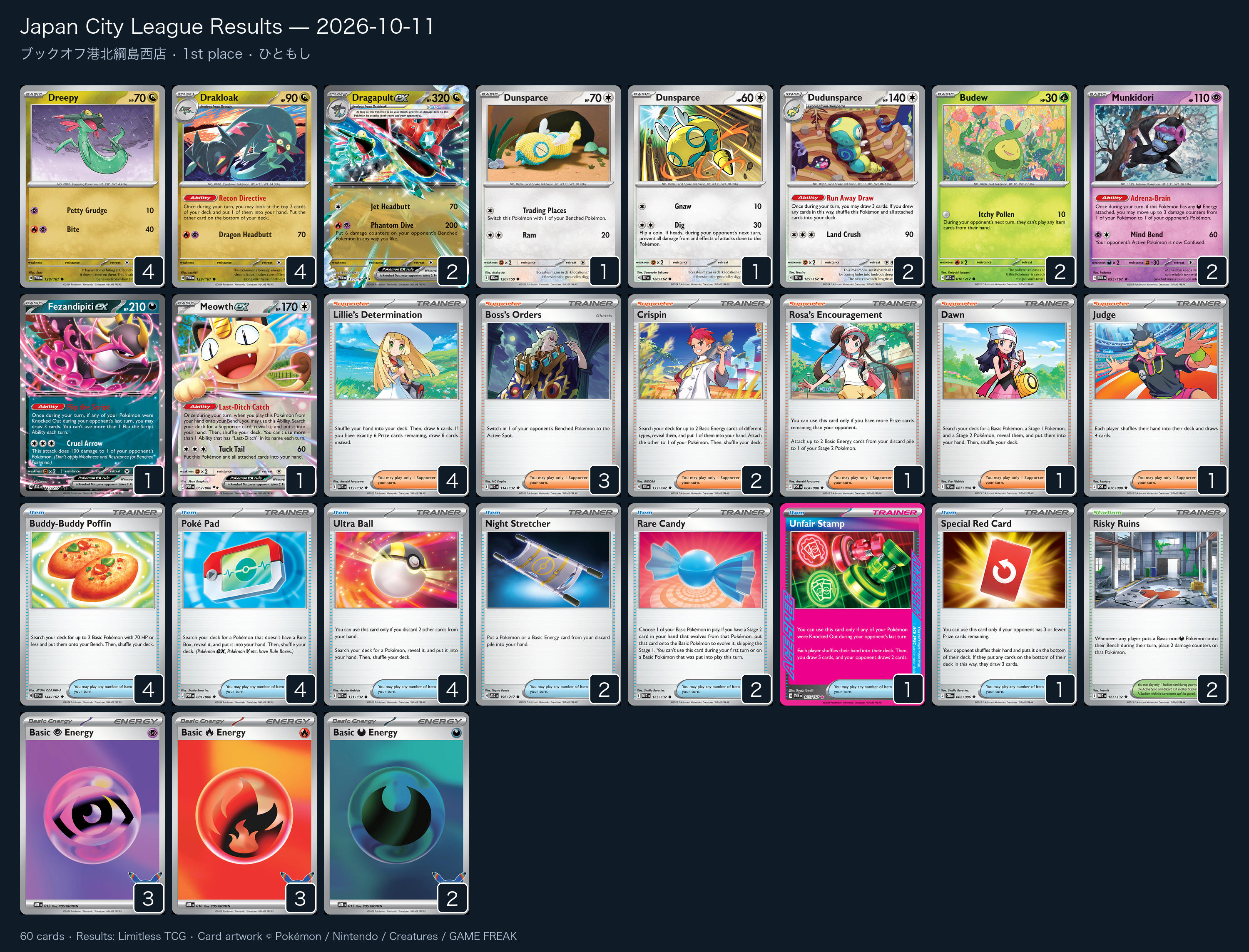 1st place — ひともし decklist