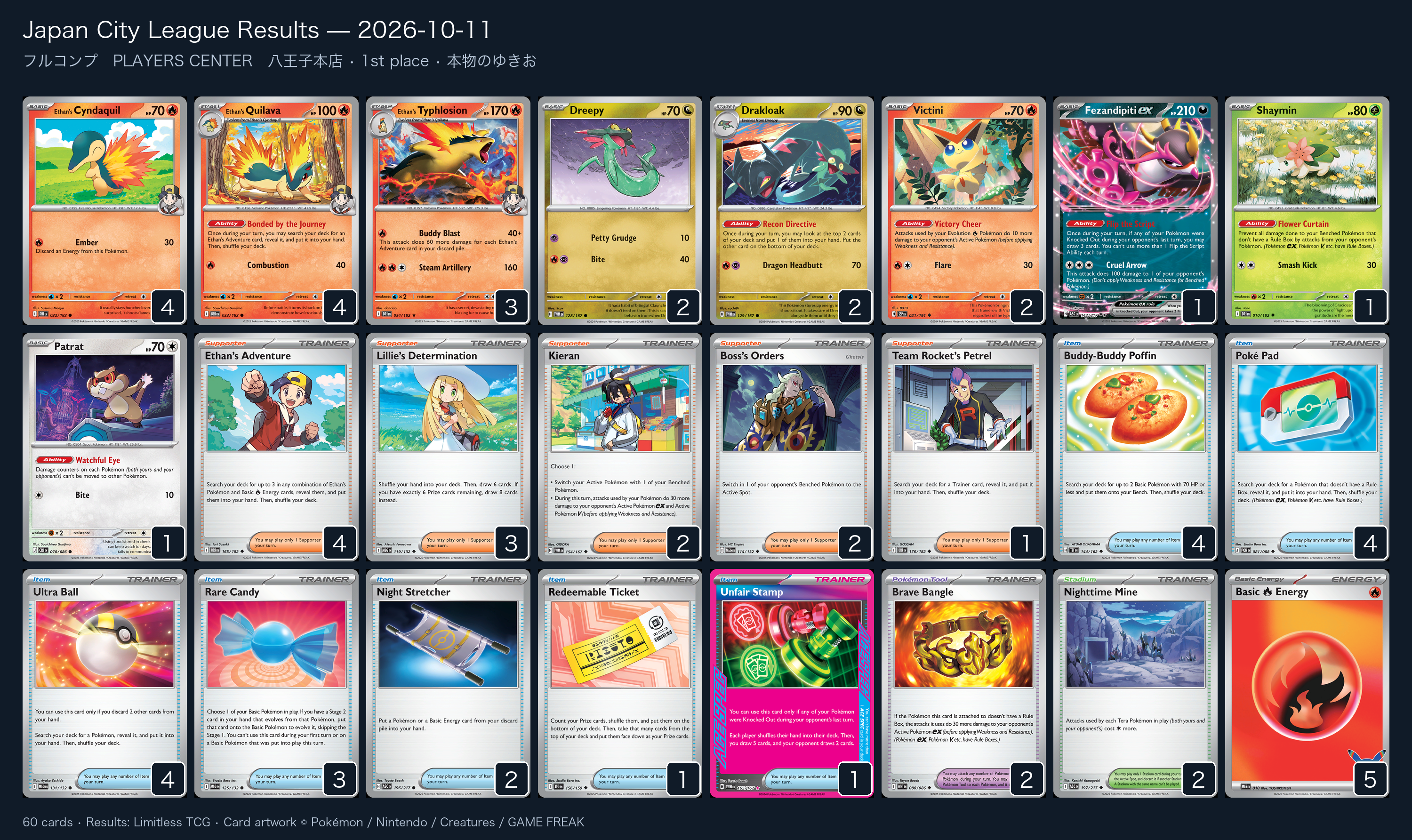 1st place — 本物のゆきお decklist