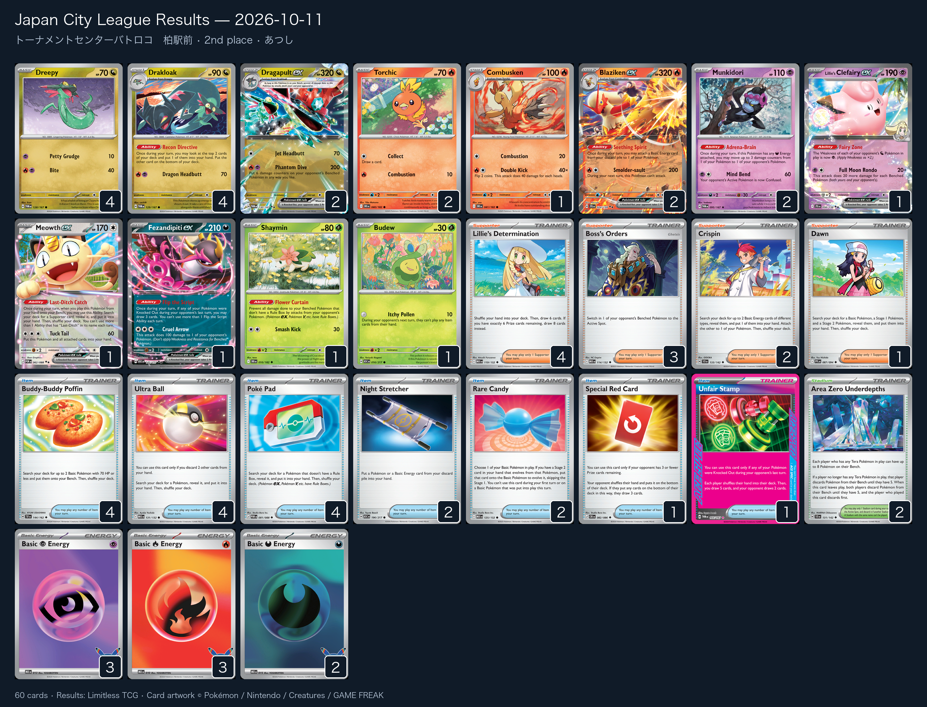 2nd place — あつし decklist