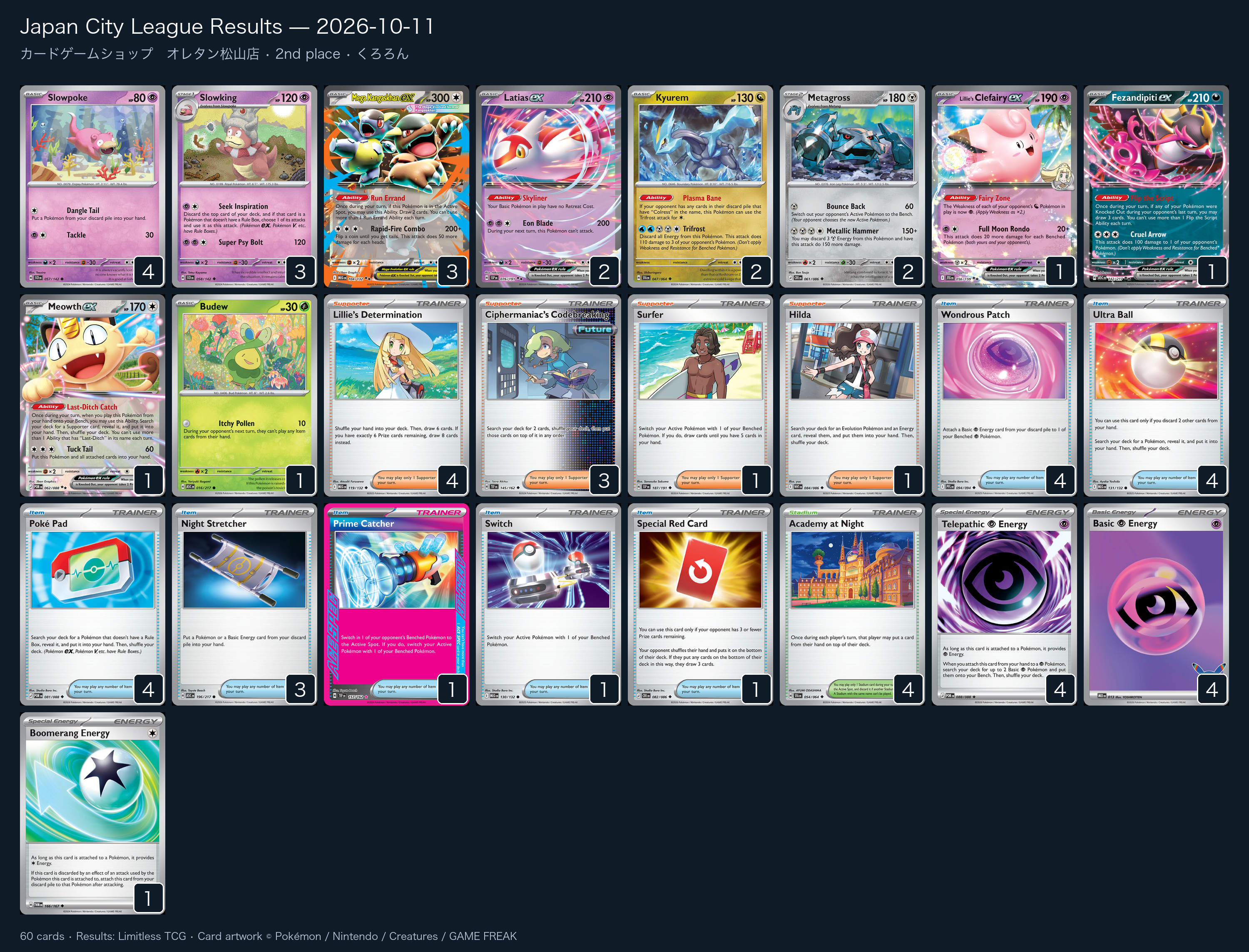 2nd place — くろろん decklist
