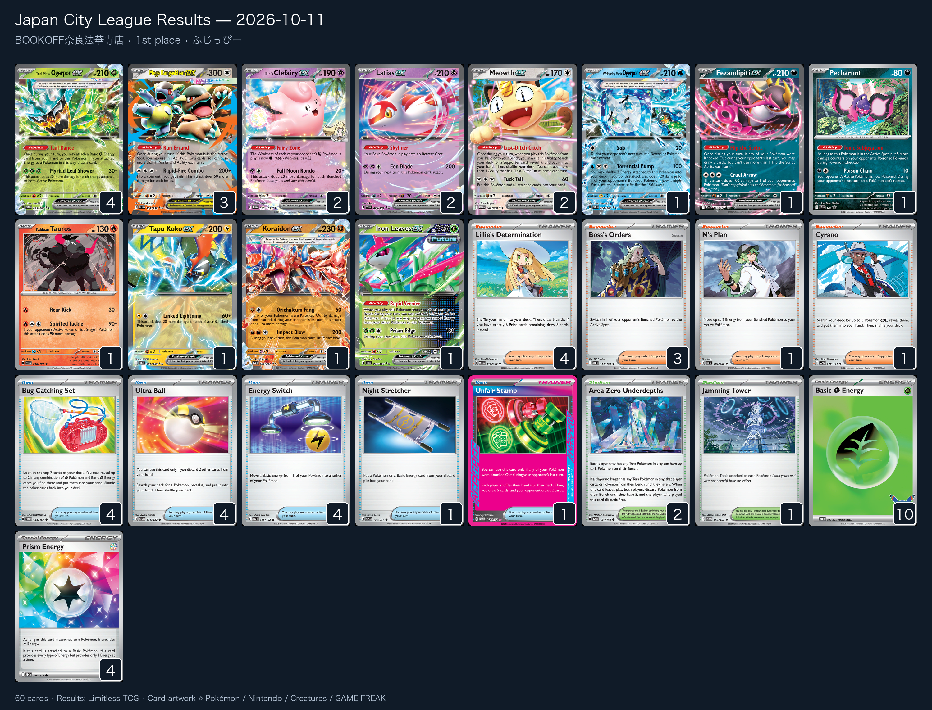 1st place — ふじっぴー decklist