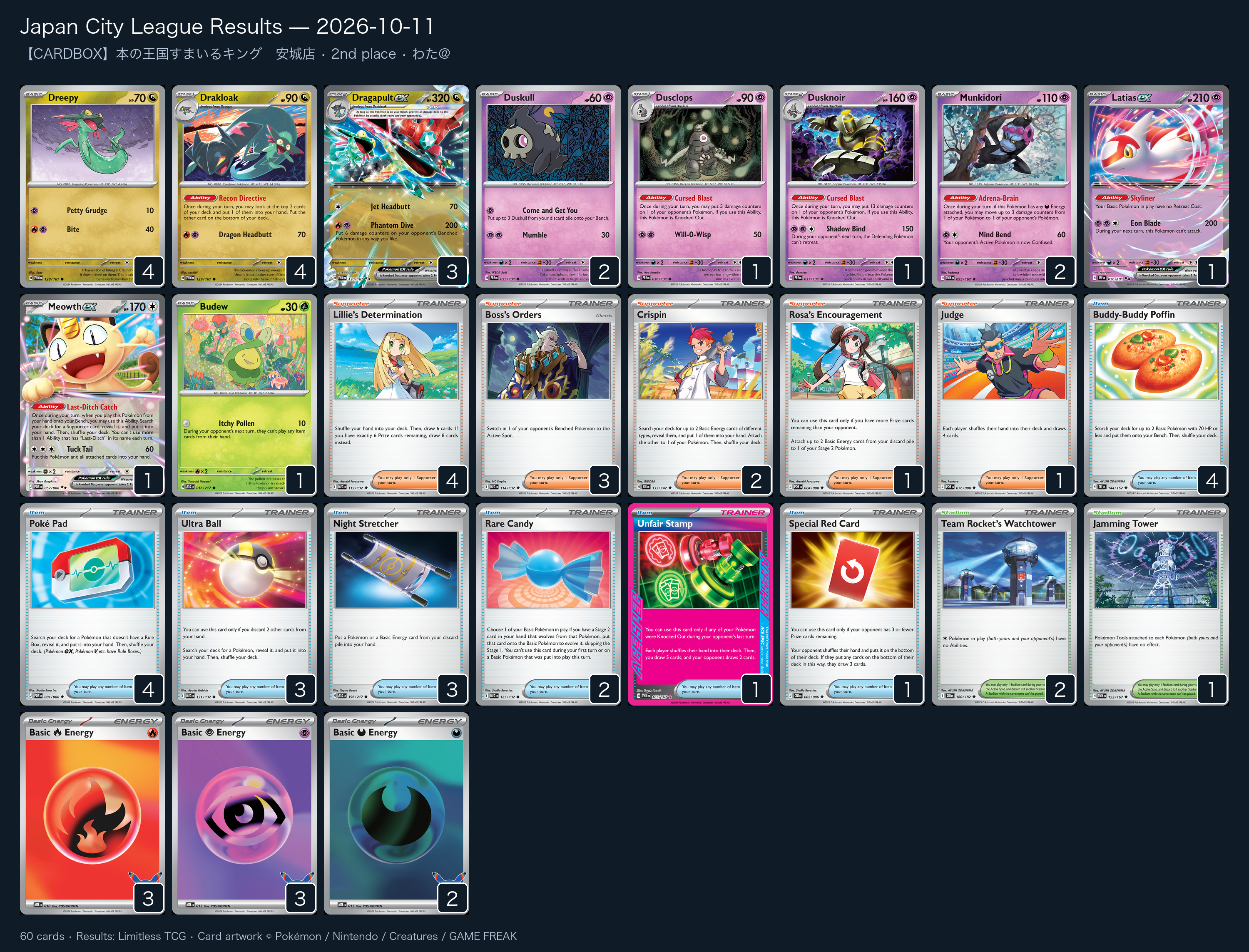 2nd place — わた@ decklist