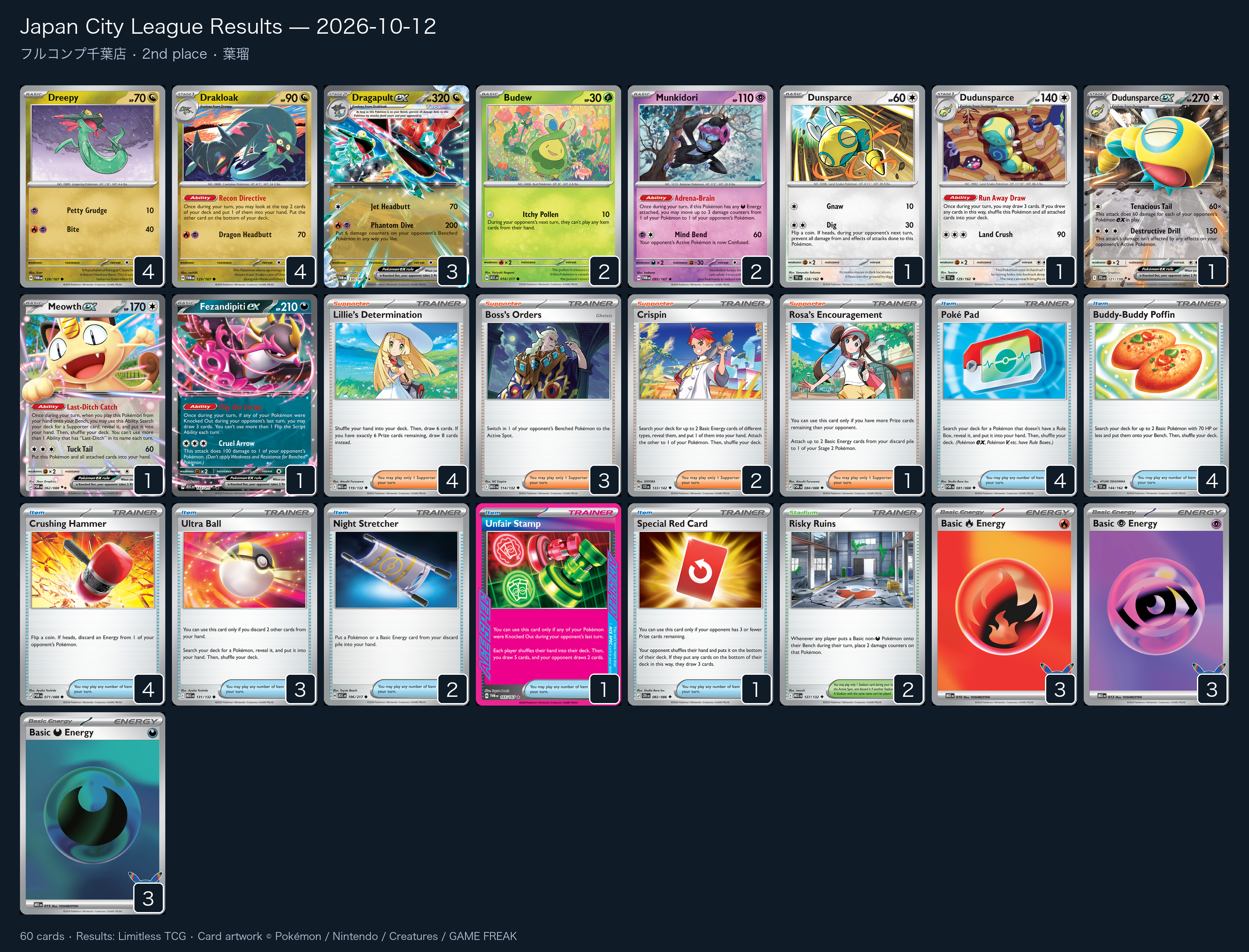 2nd place — 葉瑠 decklist