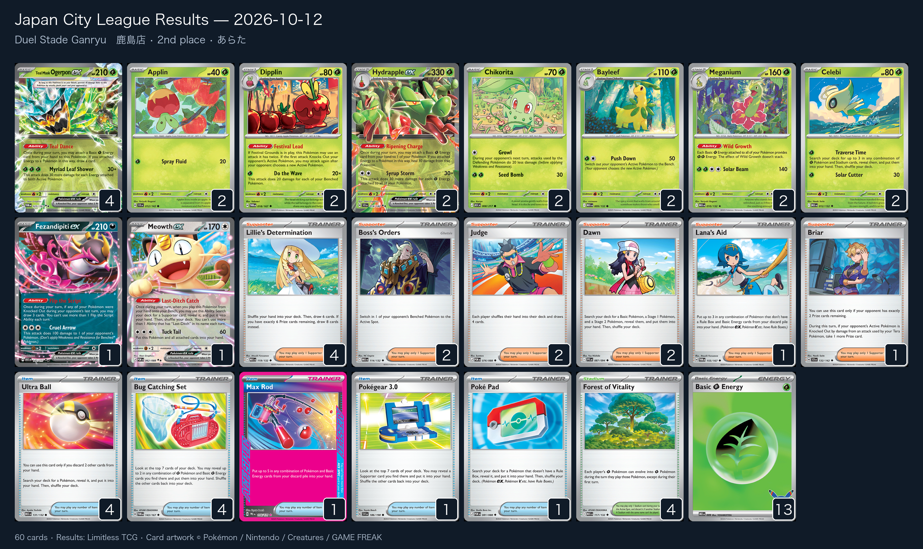 2nd place — あらた decklist