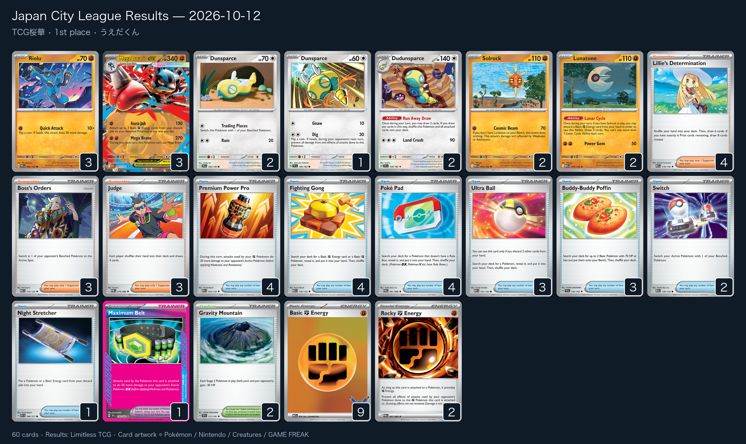 1st place — うえだくん decklist