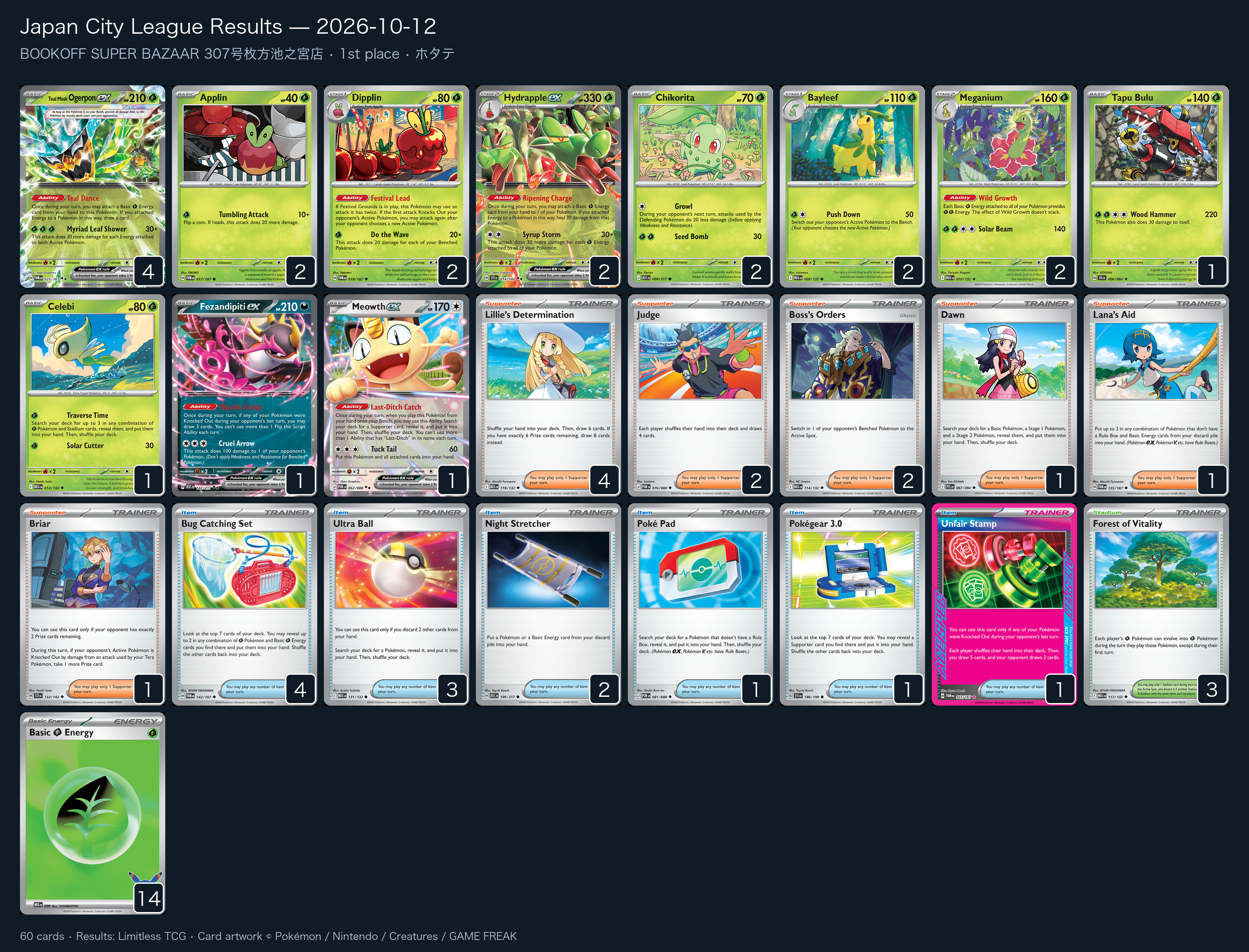 1st place — ホタテ decklist