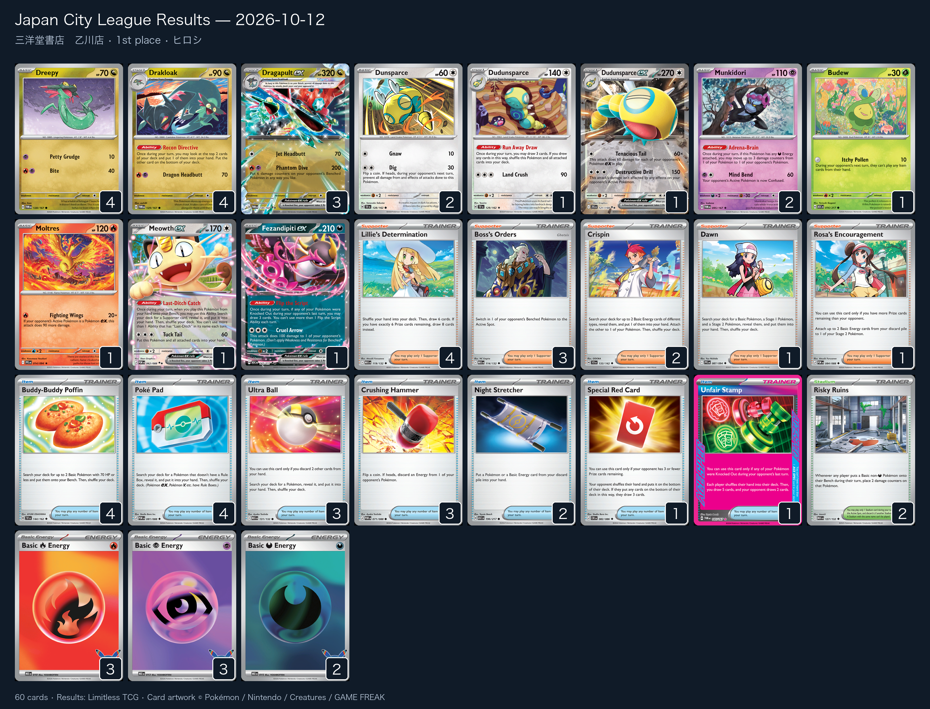 1st place — ヒロシ decklist
