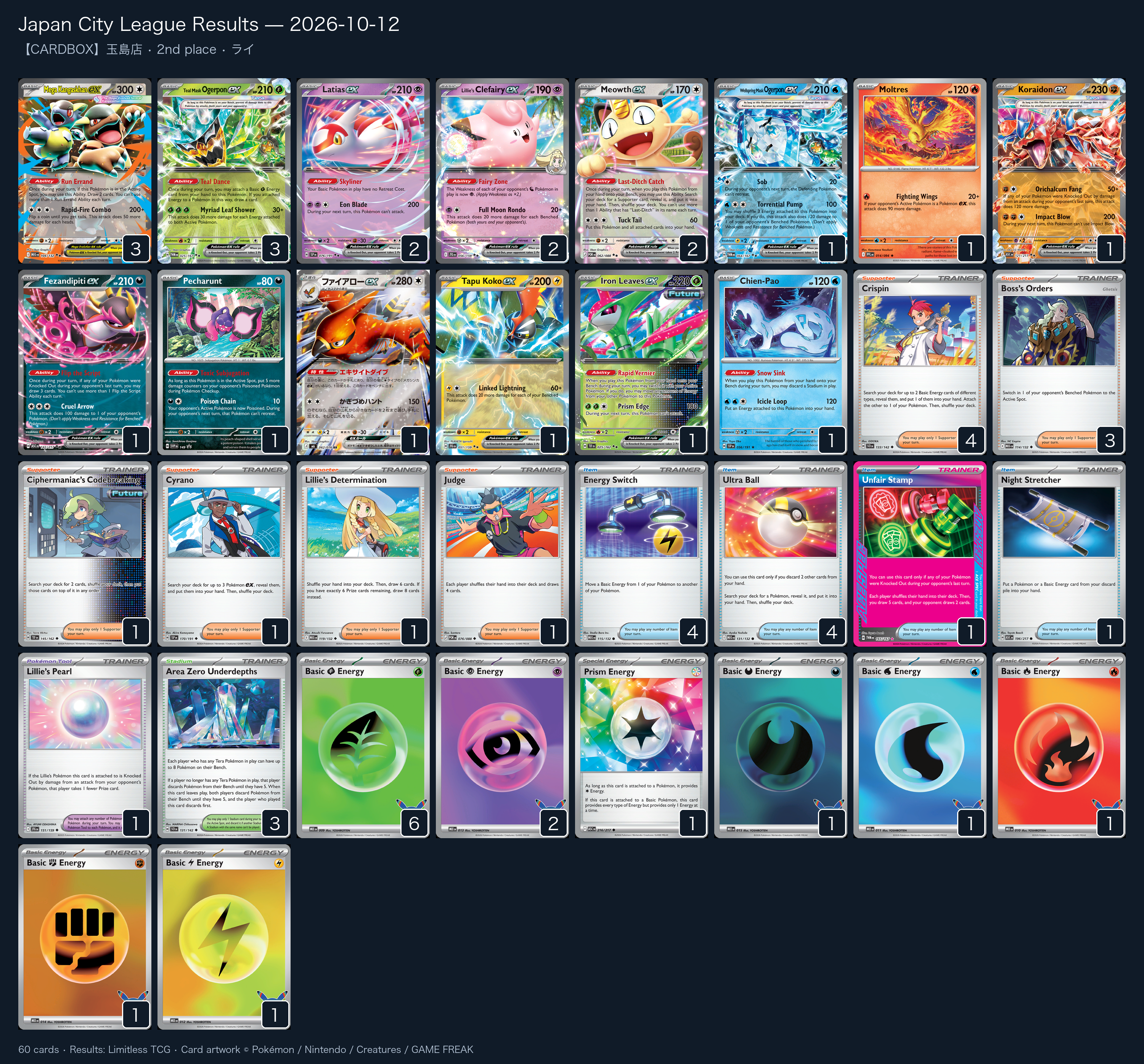 2nd place — ライ decklist