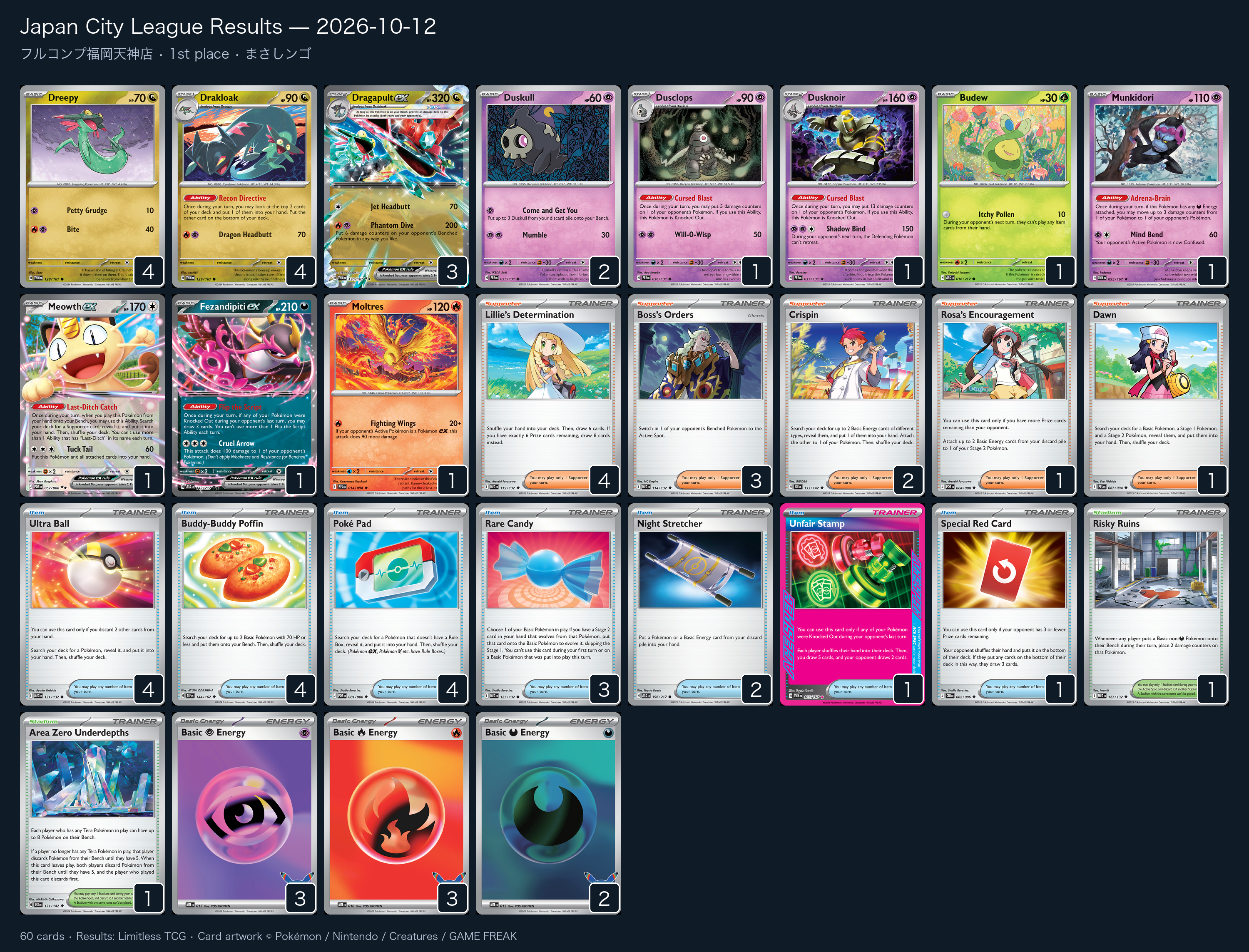 1st place — まさしンゴ decklist