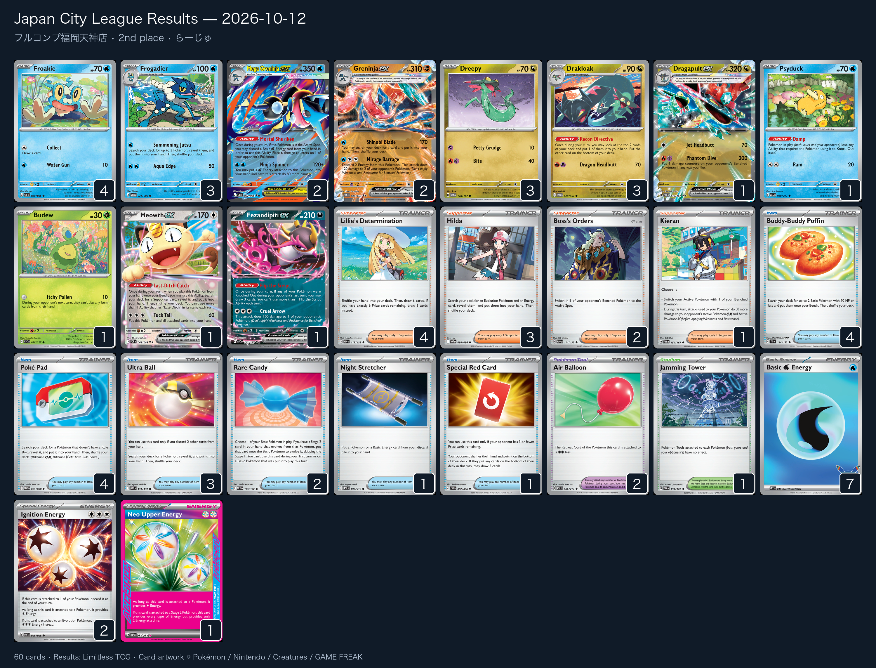 2nd place — らーじゅ decklist