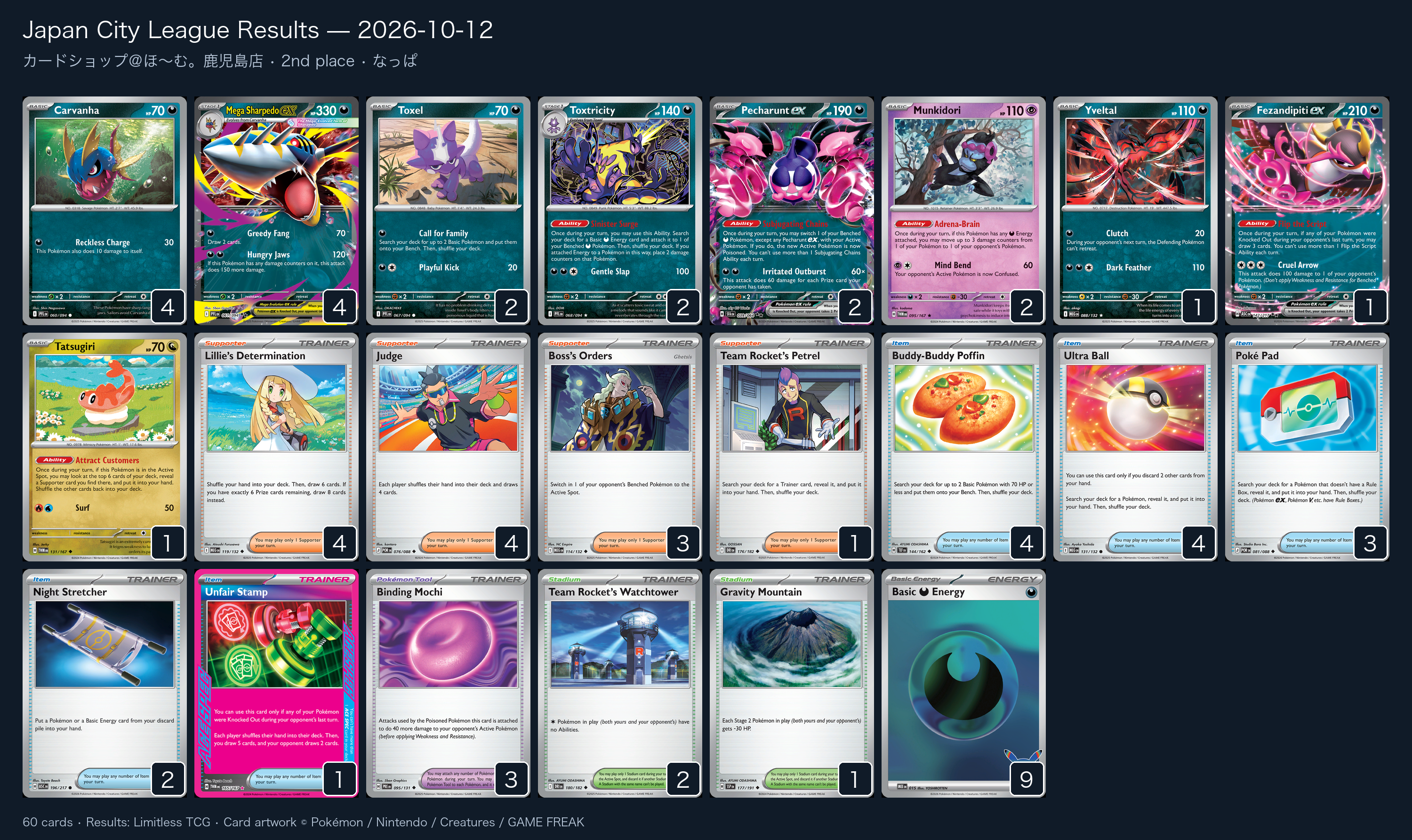 2nd place — なっぱ decklist