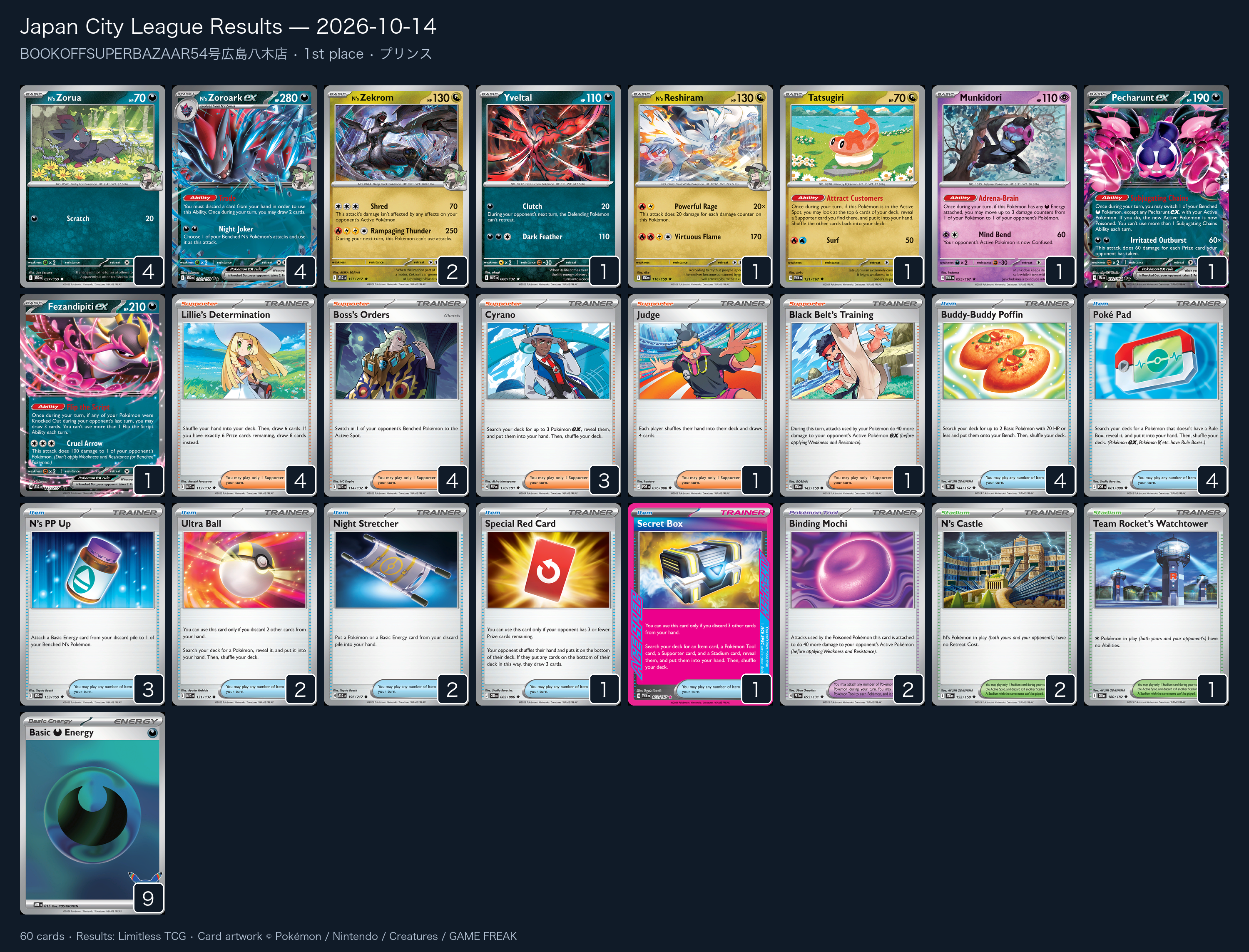 1st place — プリンス decklist