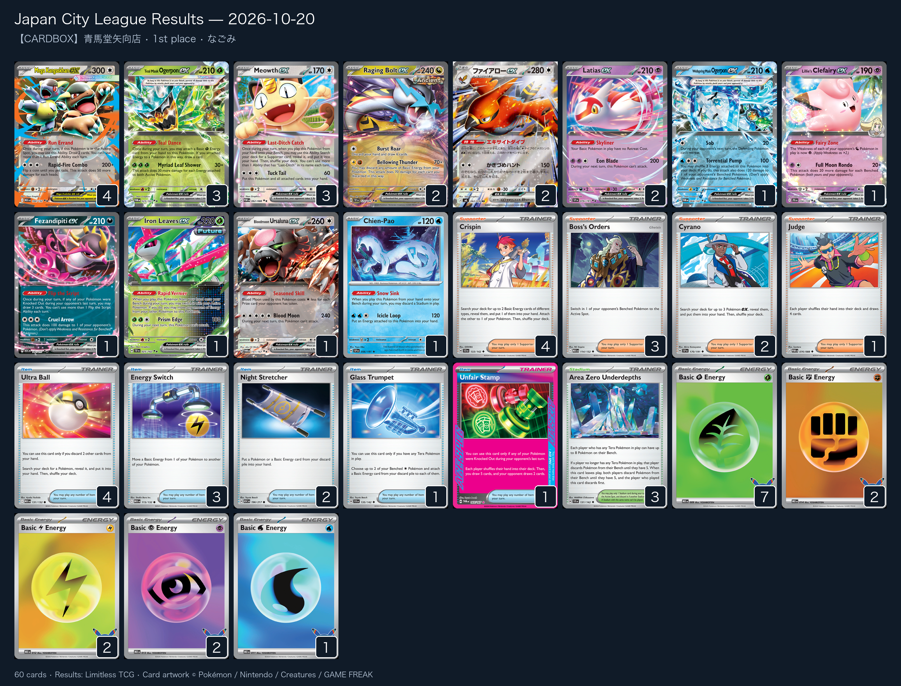 1st place — なごみ decklist