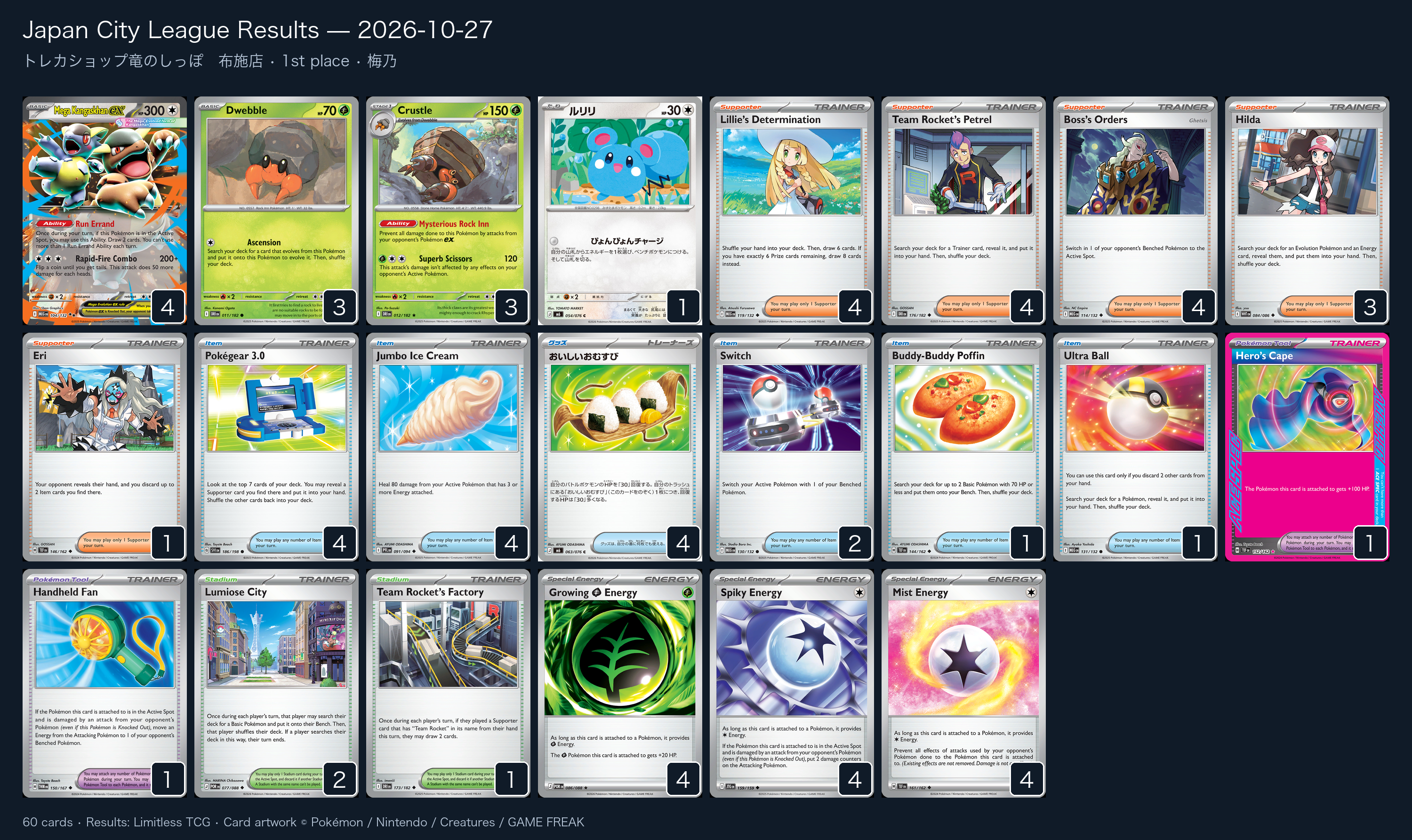 1st place — 梅乃 decklist