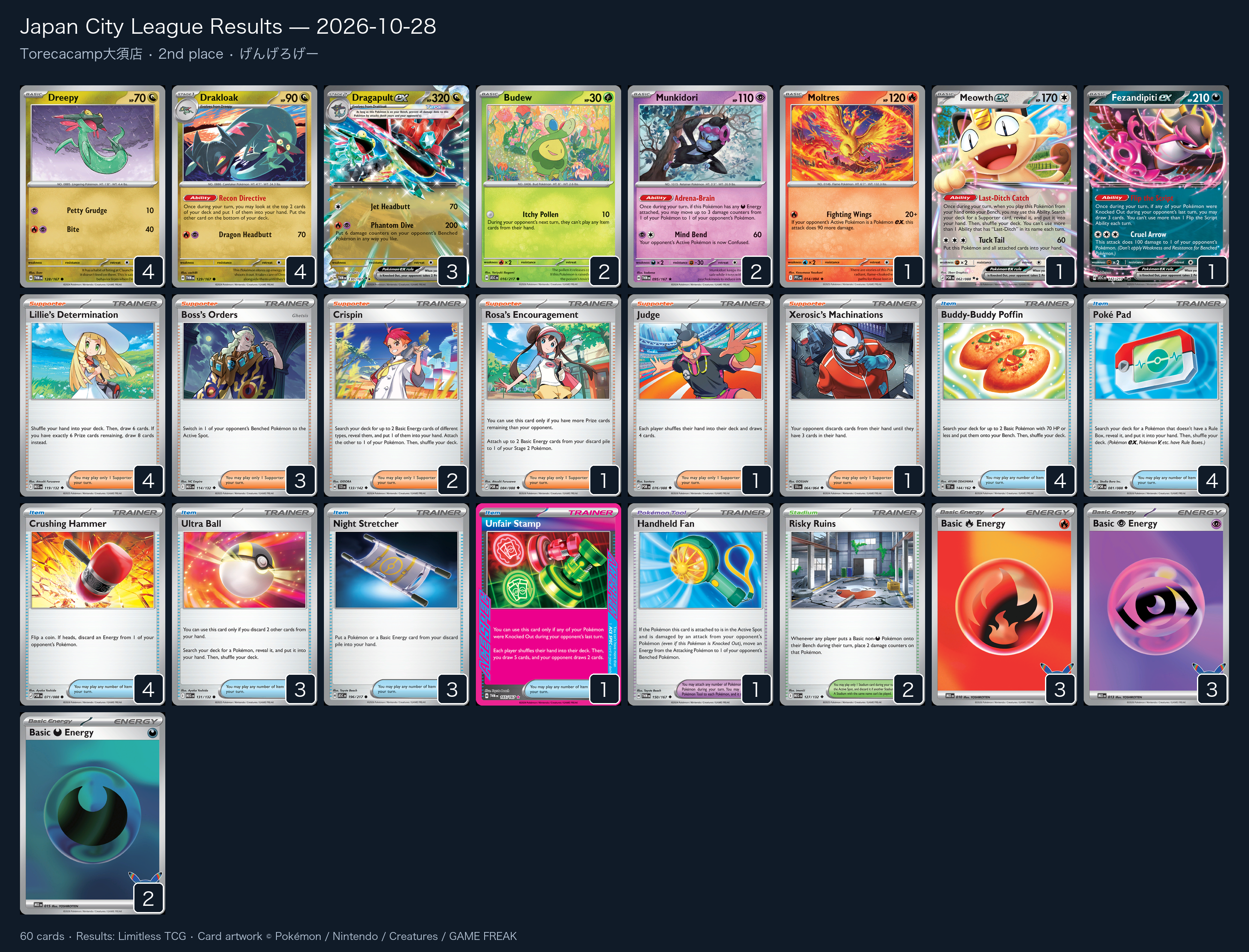2nd place — げんげろげー decklist