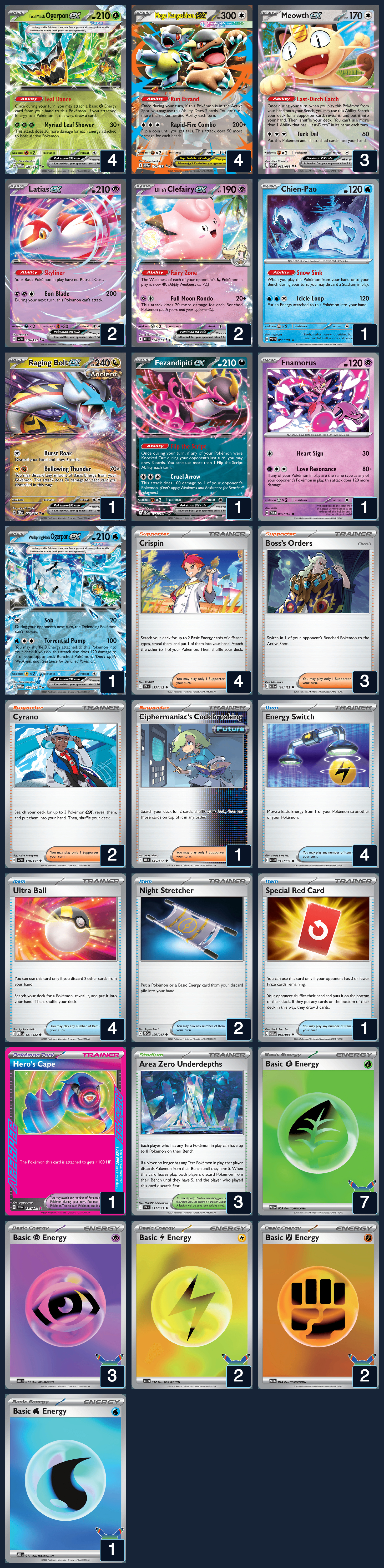 Complete 60-card deck list for rank 14, Heart143
