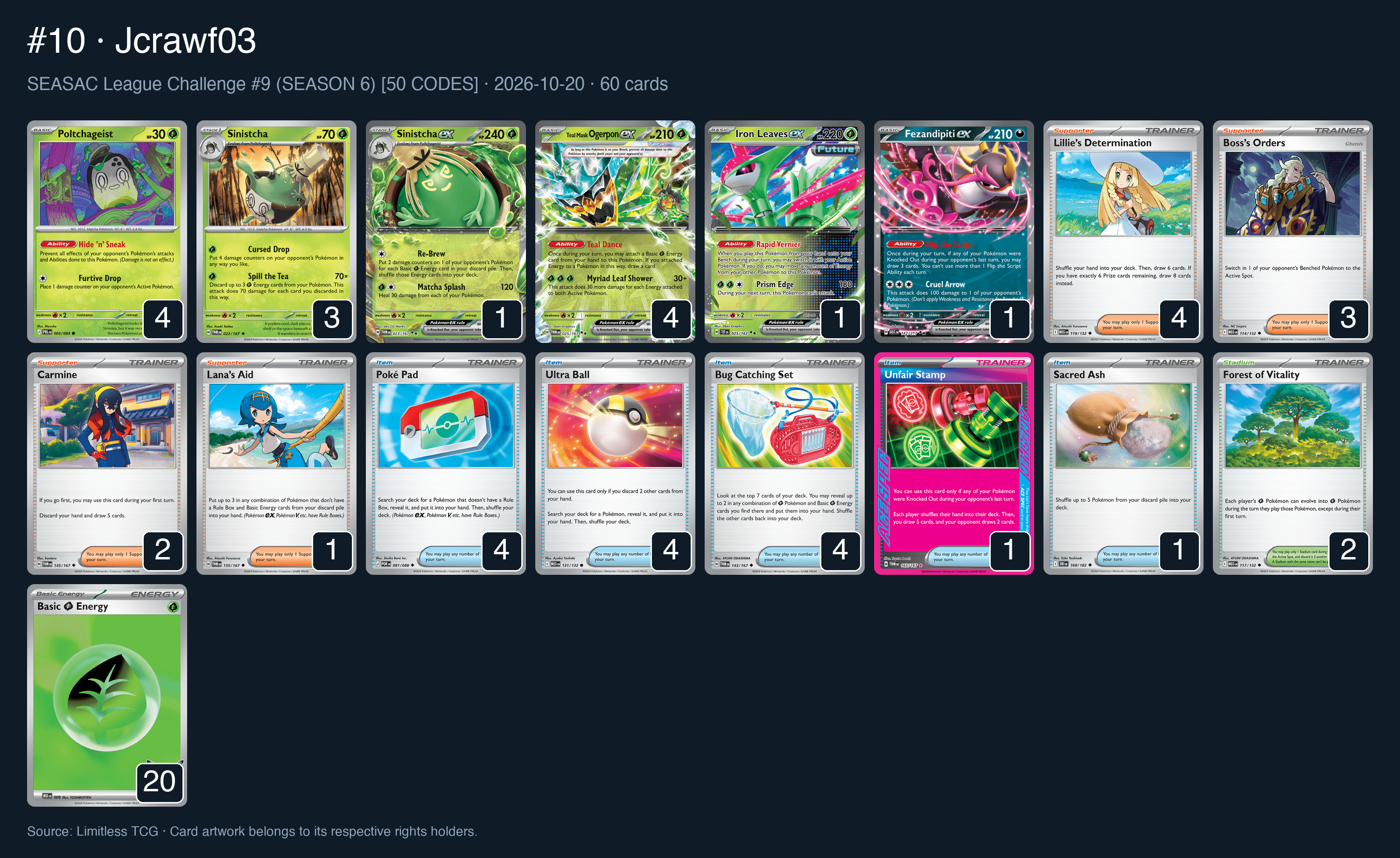 Complete 60-card deck list for rank 10, Jcrawf03