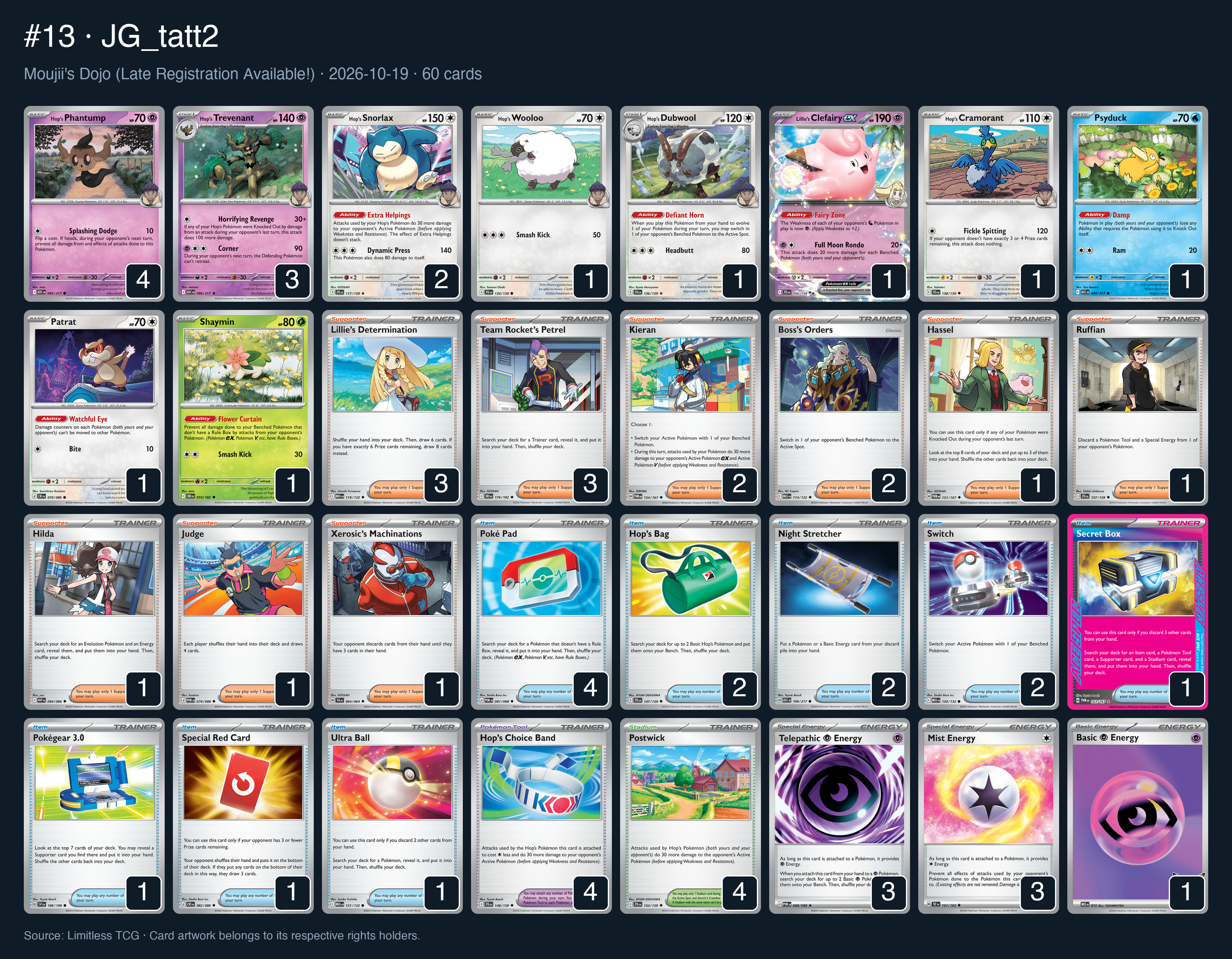 Complete 60-card deck list for rank 13, JG_tatt2