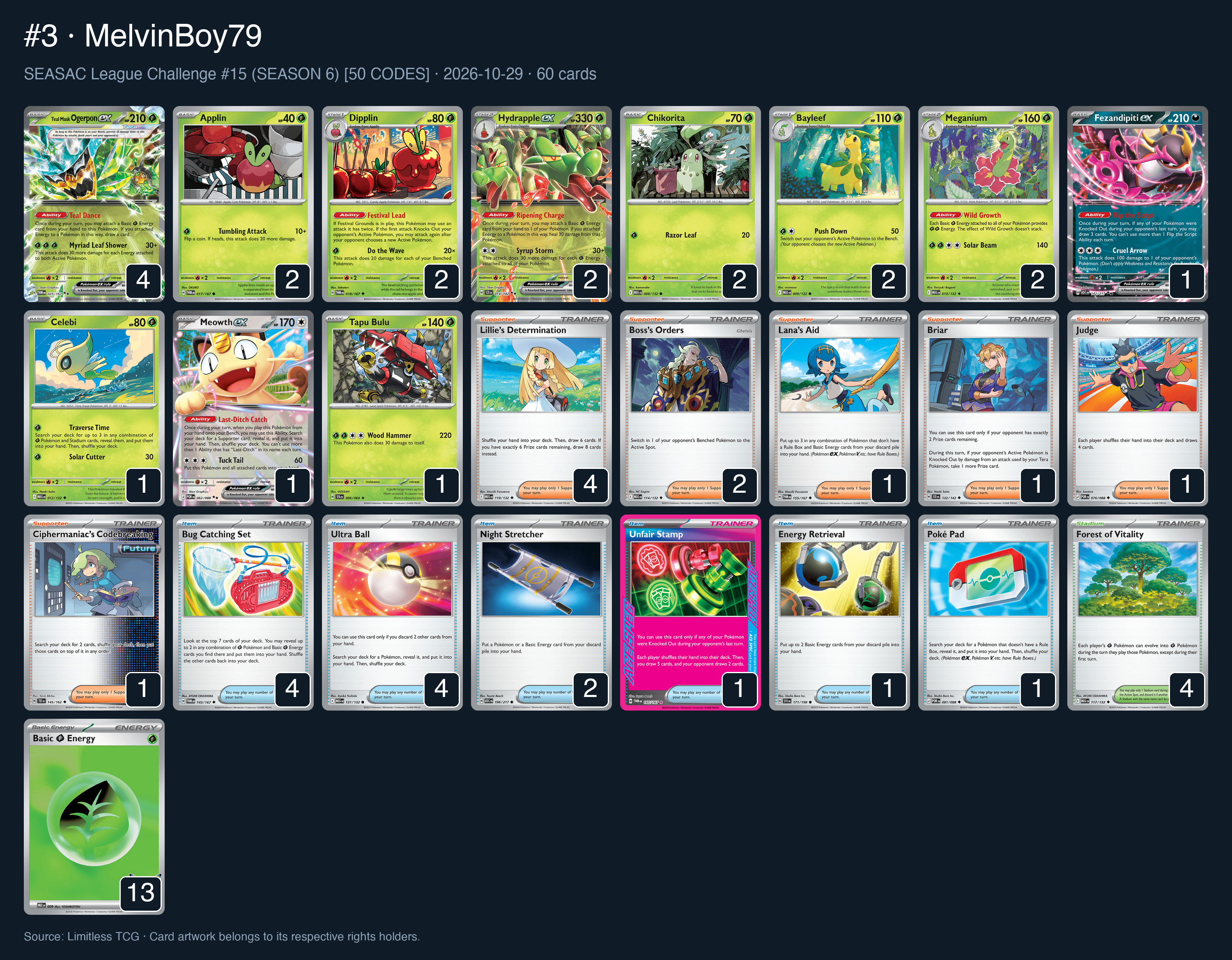 Complete 60-card deck list for rank 3, MelvinBoy79