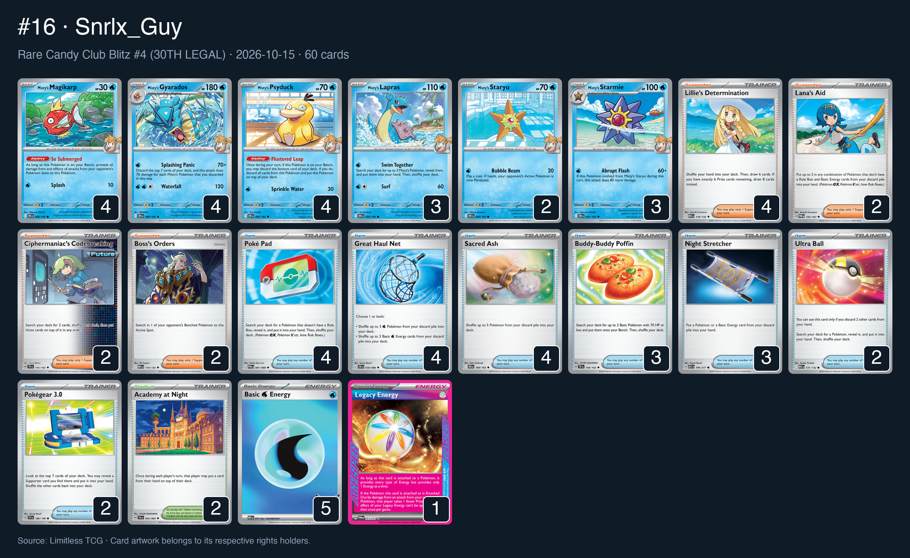 Complete 60-card deck list for rank 16, Snrlx_Guy