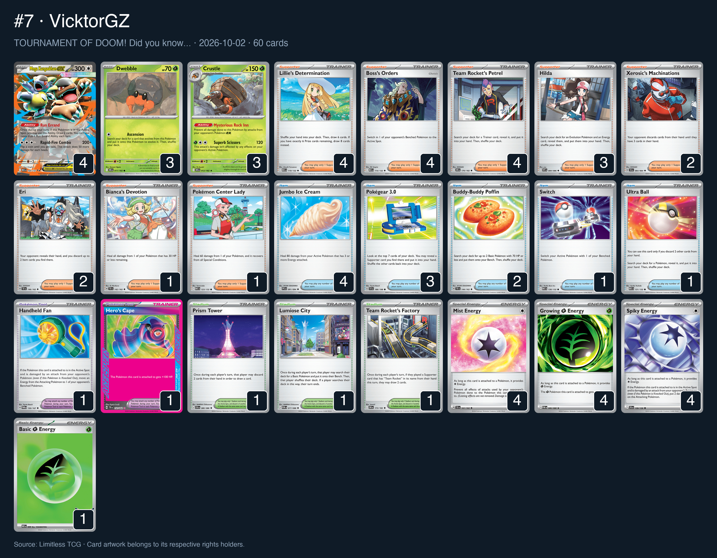 Complete 60-card deck list for rank 7, VicktorGZ