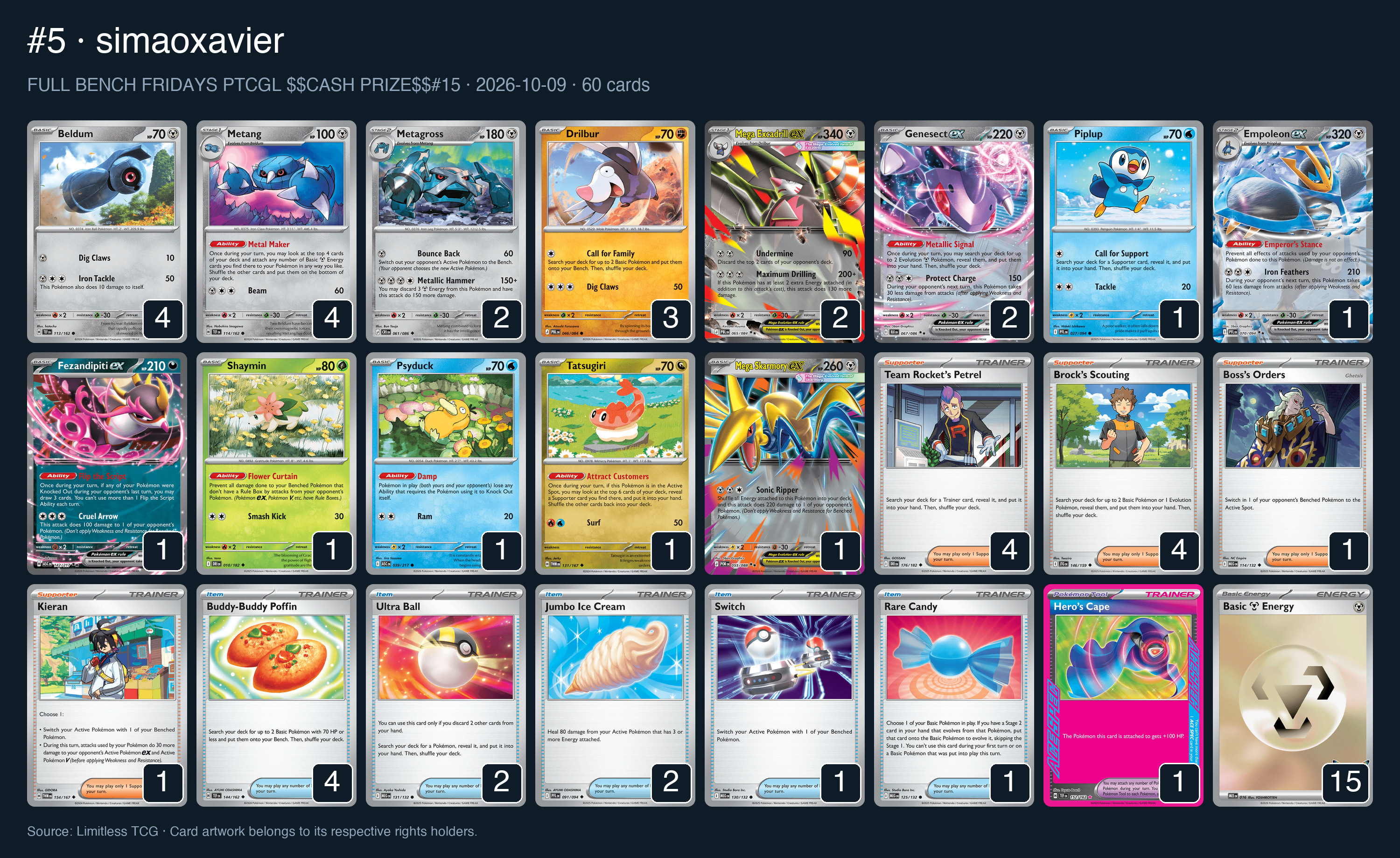 Complete 60-card deck list for rank 5, simaoxavier