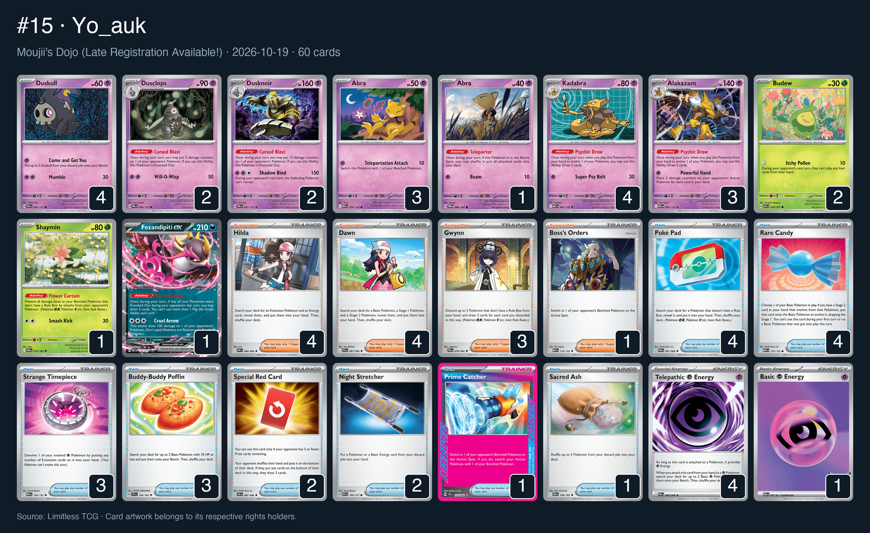 Complete 60-card deck list for rank 15, Yo_auk
