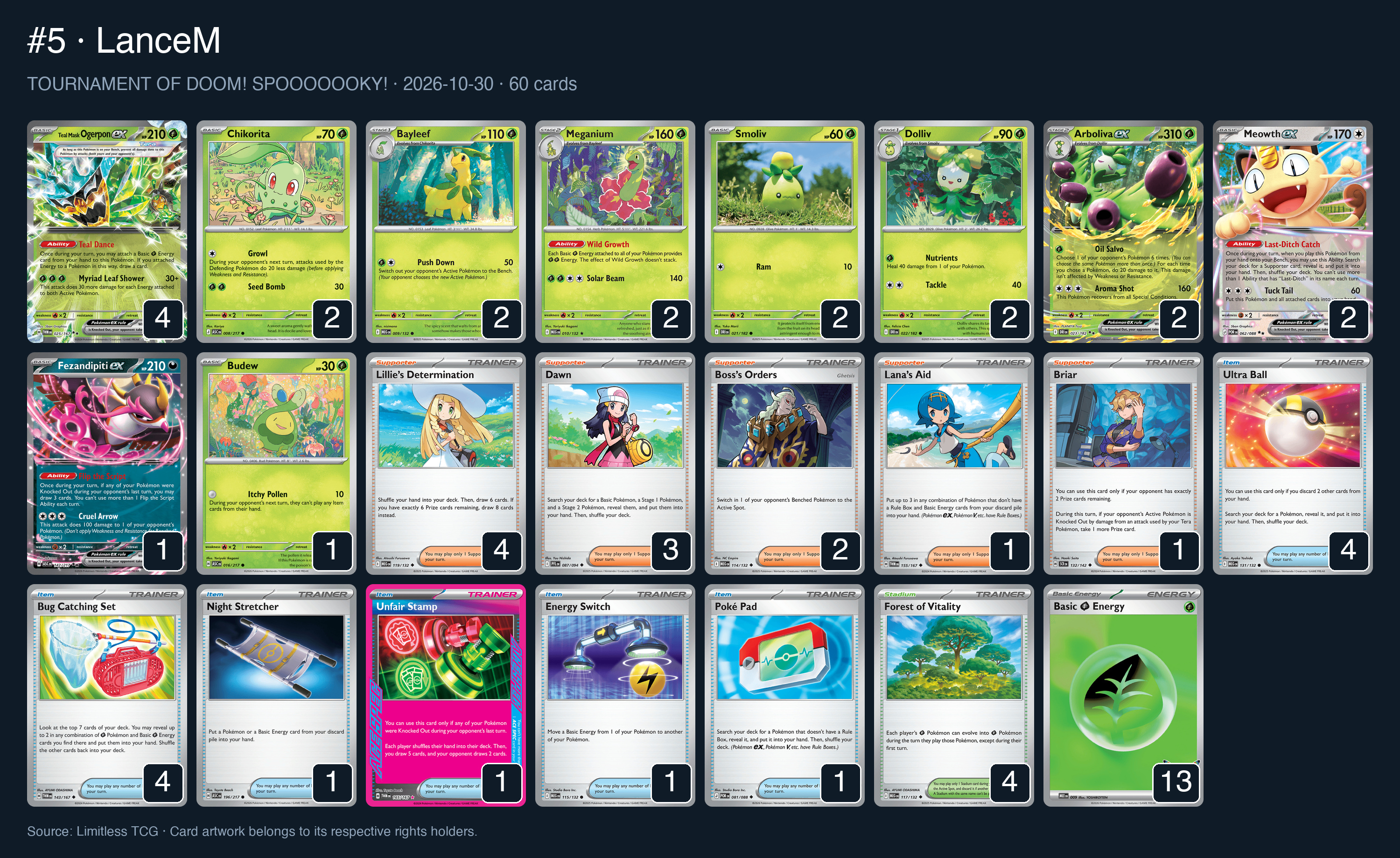Complete 60-card deck list for rank 5, LanceM
