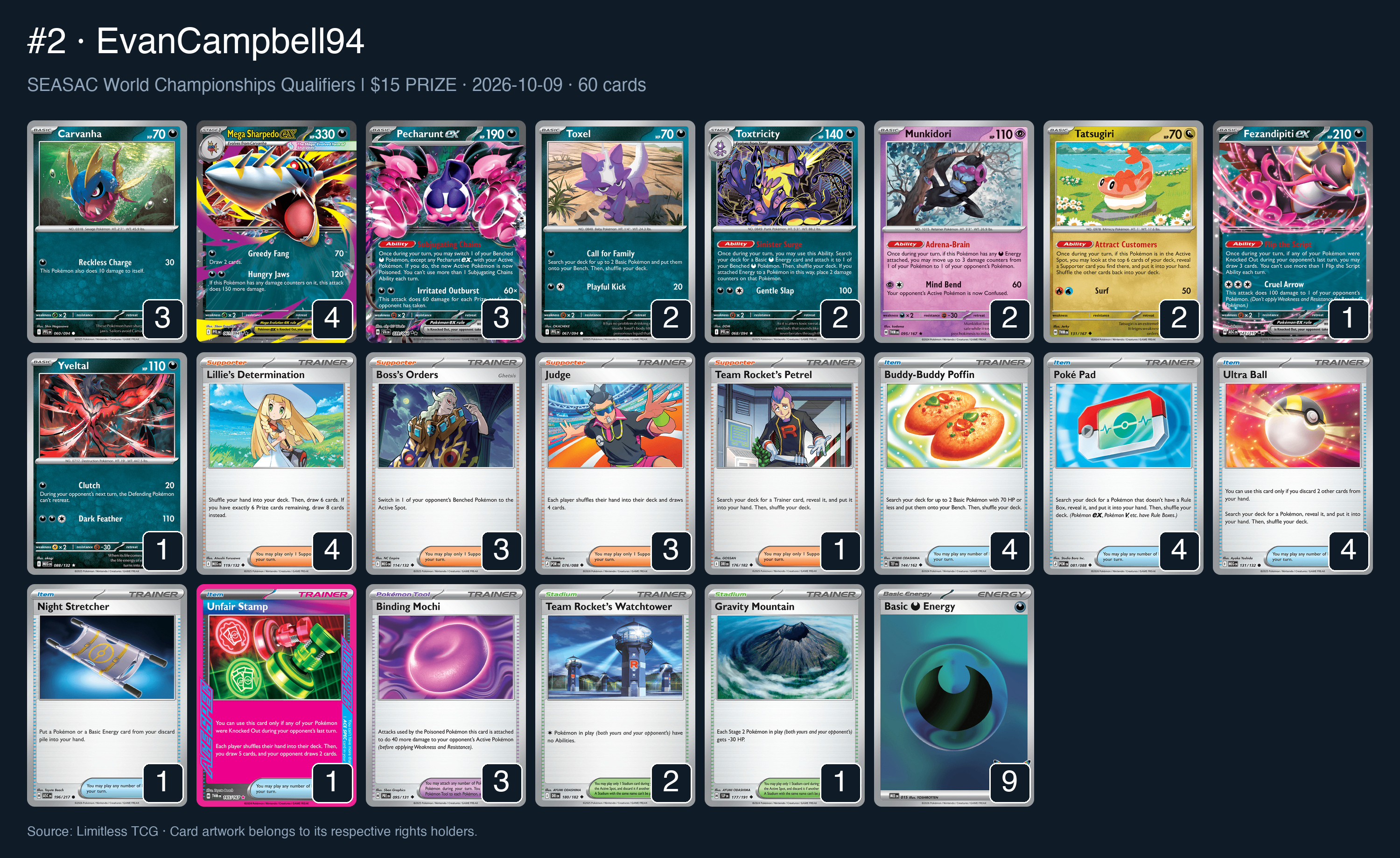 Complete 60-card deck list for rank 2, EvanCampbell94