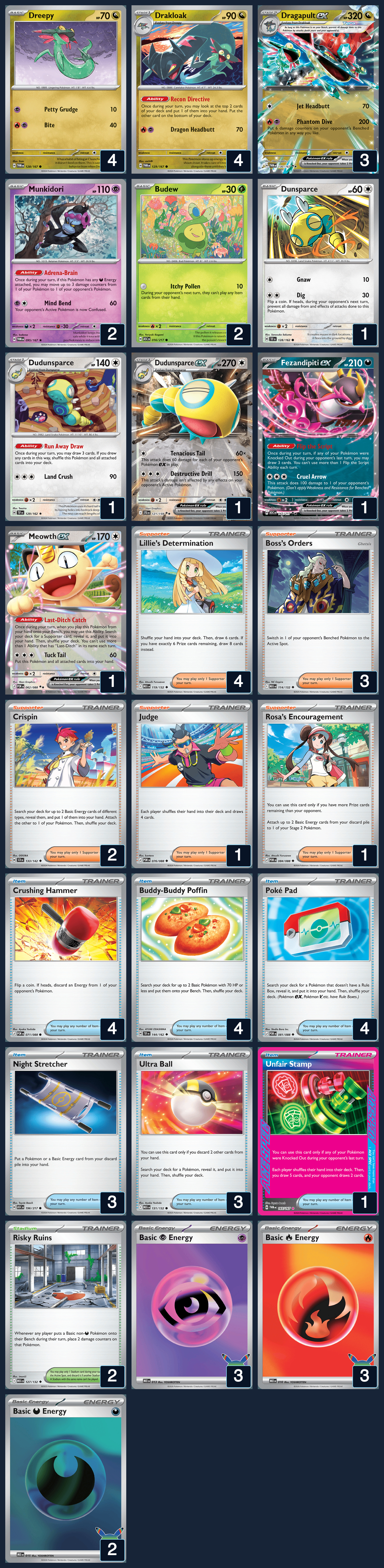 Complete 60-card deck list for rank 12, BurgerTCG xdotcom