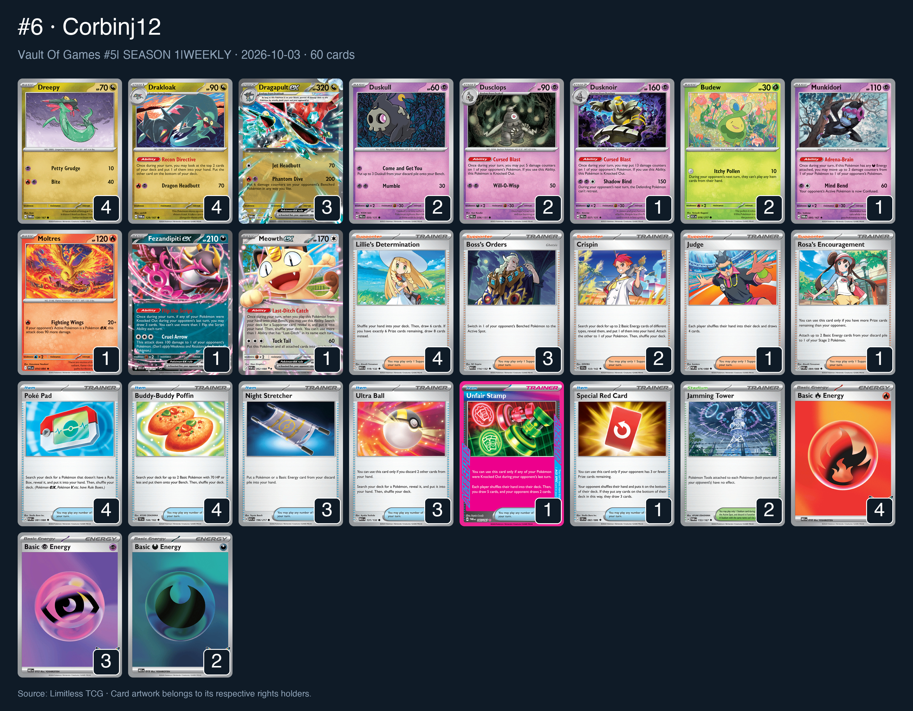 Complete 60-card deck list for rank 6, Corbinj12