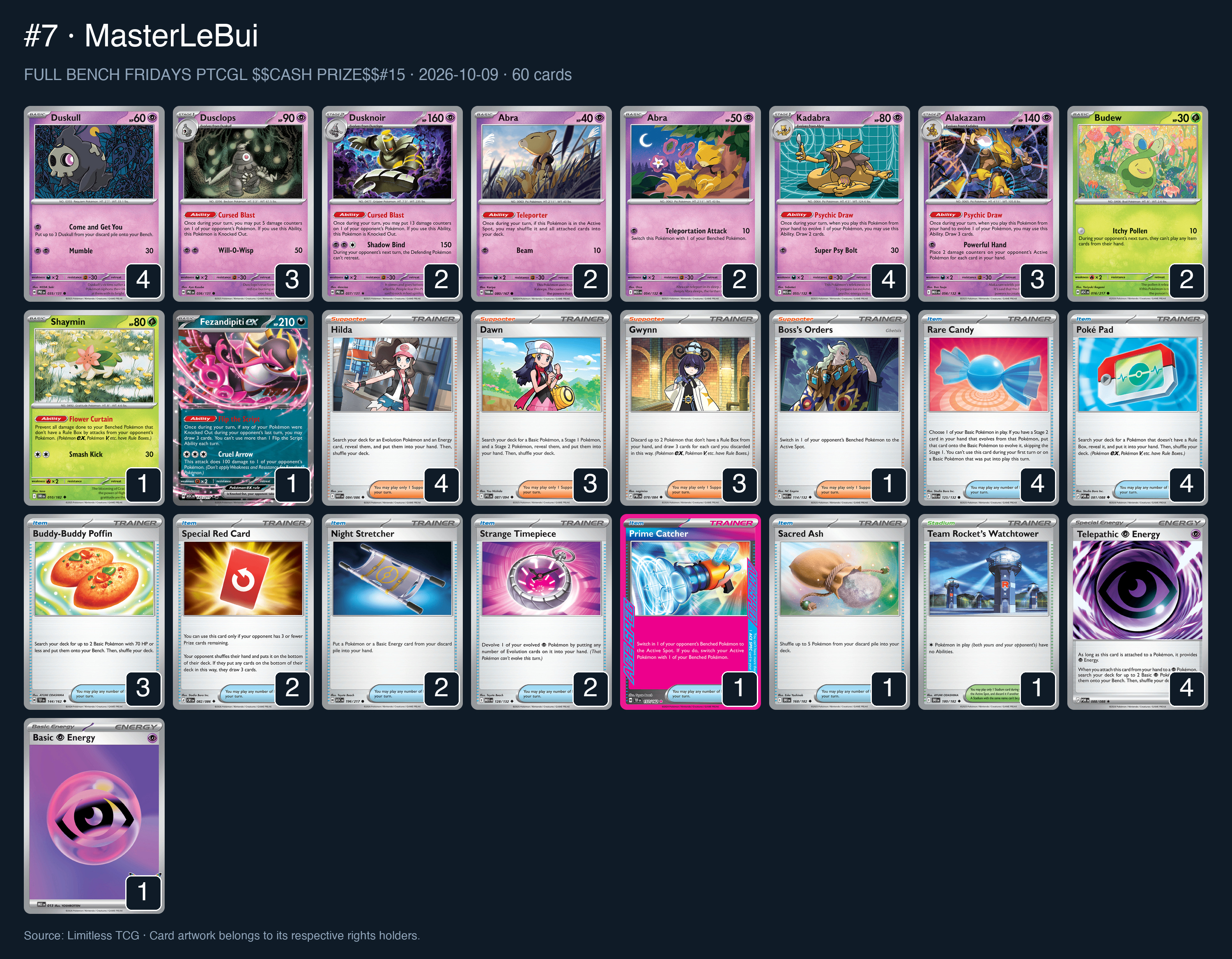Complete 60-card deck list for rank 7, MasterLeBui